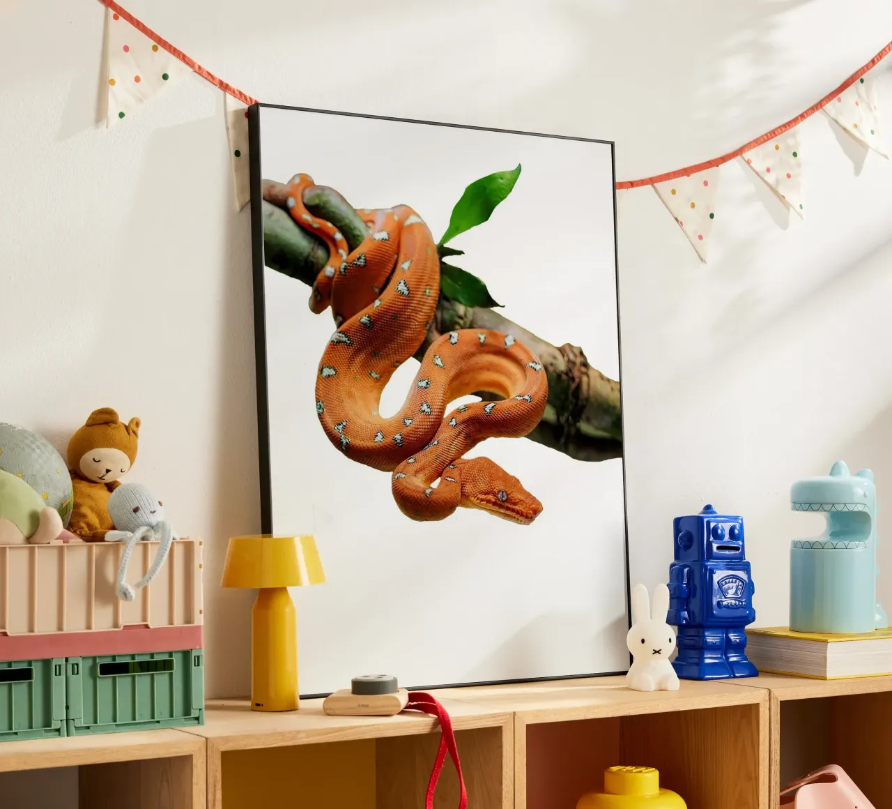 orange boa snake alluminio dibond da Brook Soul King