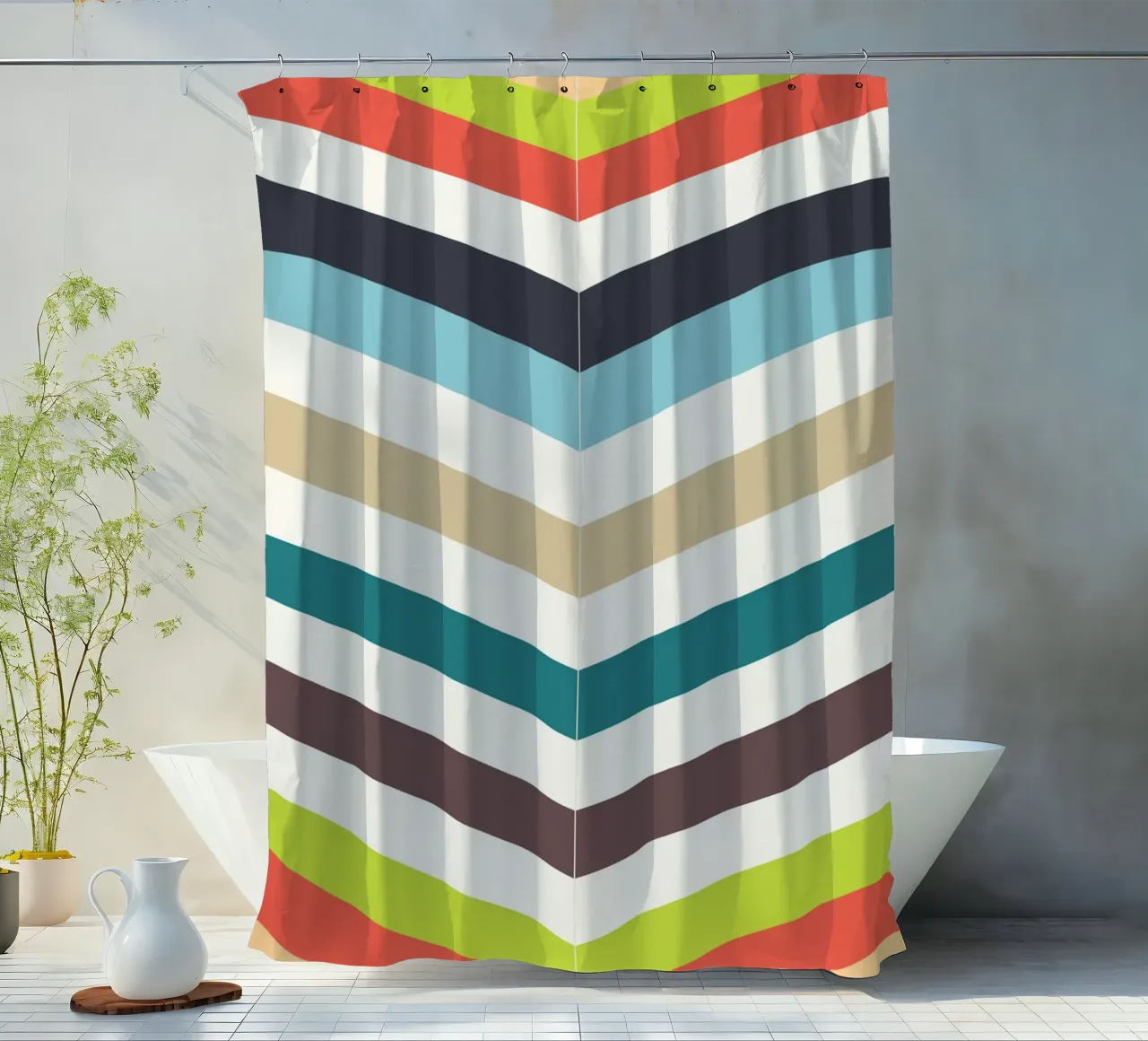 linea colore vettoriale tenda da doccia da Plumpz