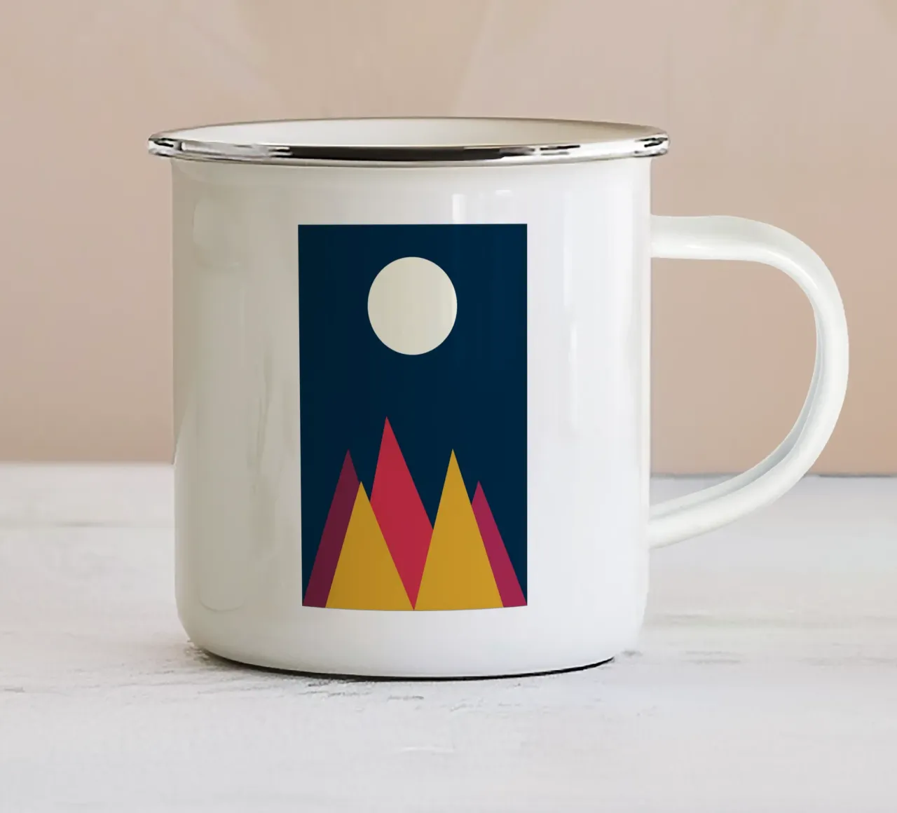 berg vector kleur emaille mok van Plumpz