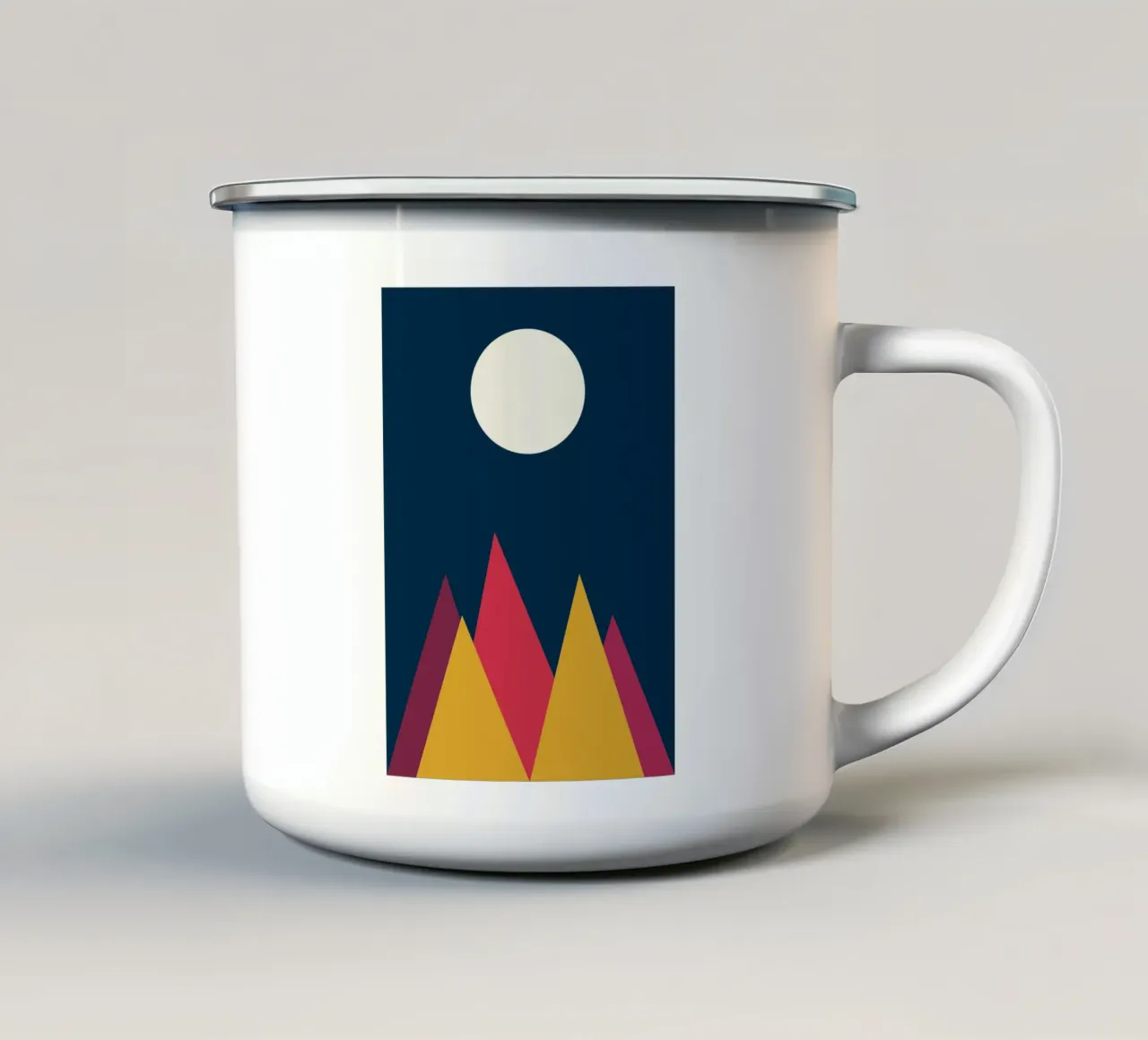 berg vector kleur emaille mok van Plumpz