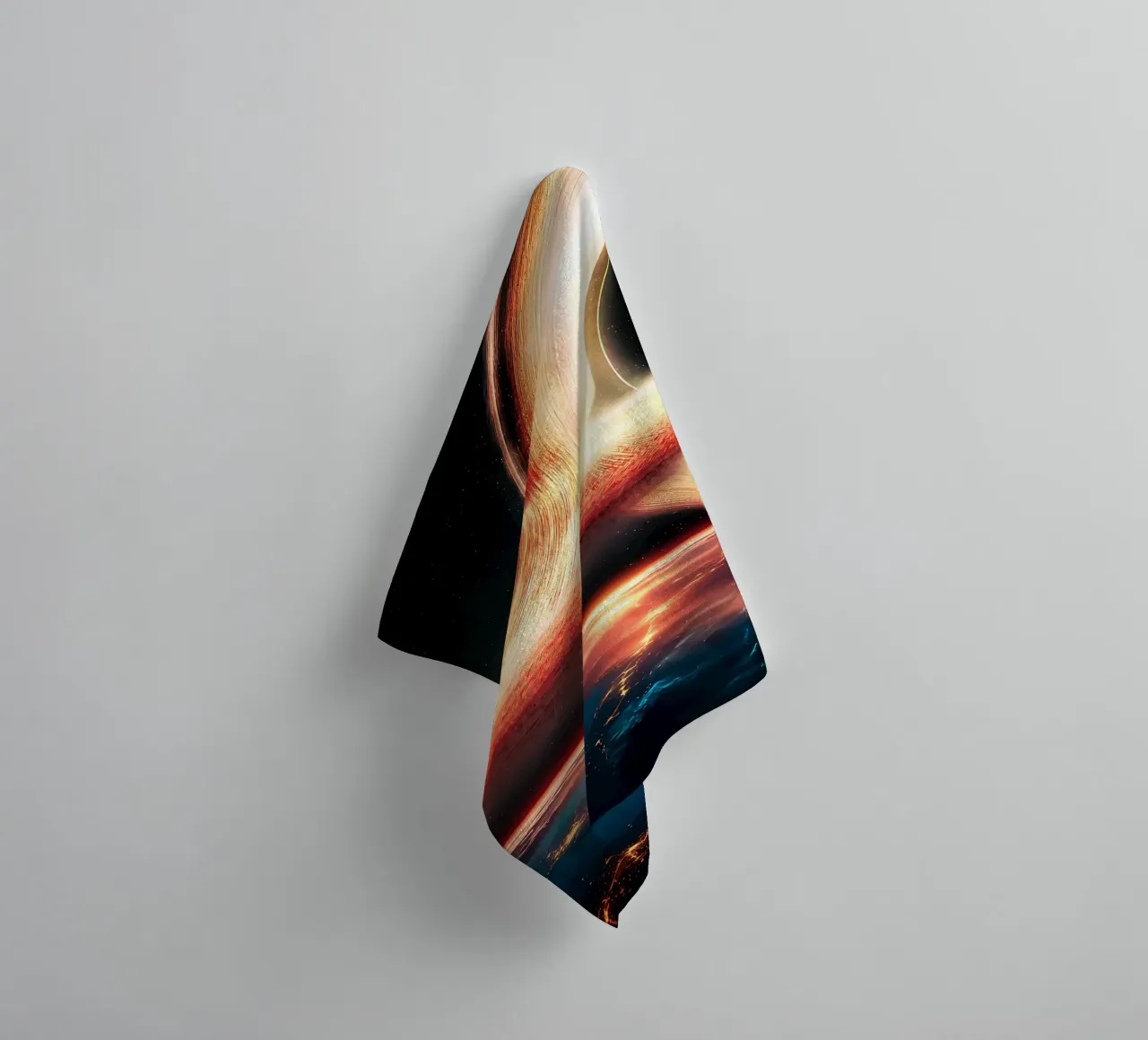 Black Hole & Planet Earth Outer Space towel by ShopByHaru