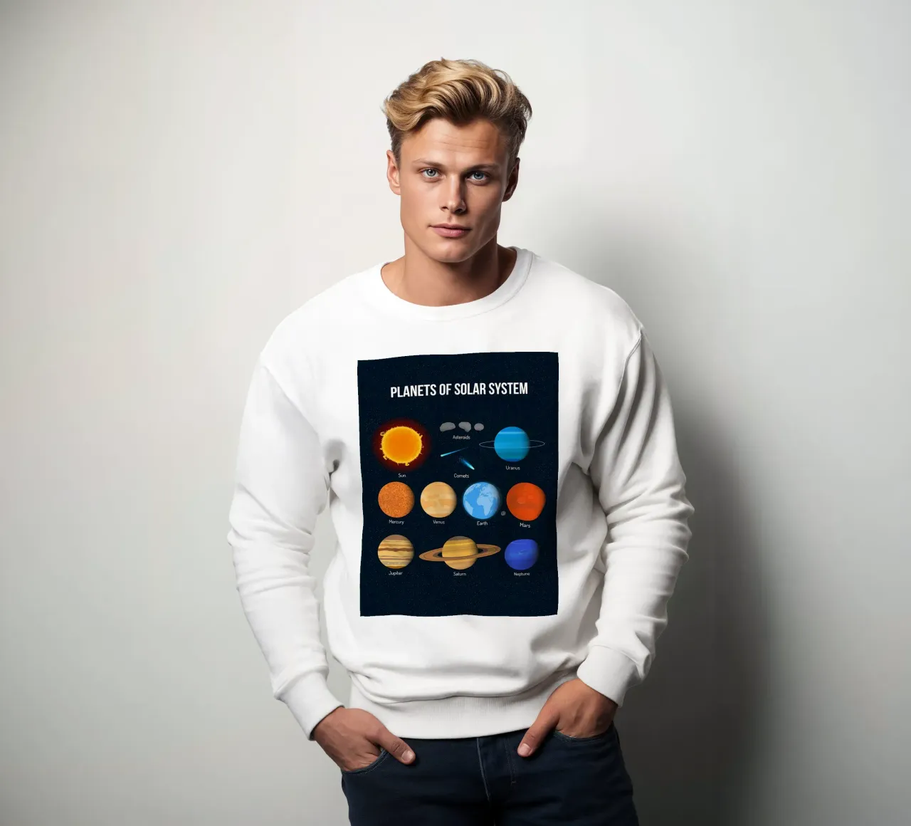 Grafico dei pianeti del sistema solare felpa da ShopByHaru