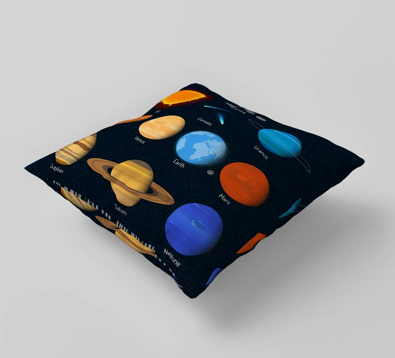 Grafico dei pianeti del sistema solare cuscino da ShopByHaru