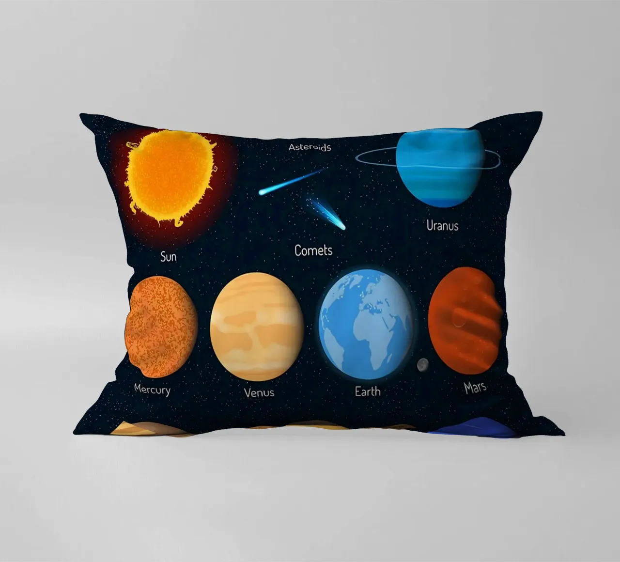 Grafico dei pianeti del sistema solare cuscino da ShopByHaru