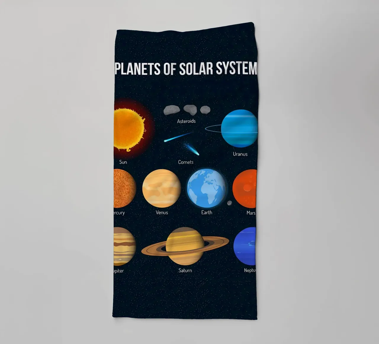 Solar System Planets Chart towel by ShopByHaru