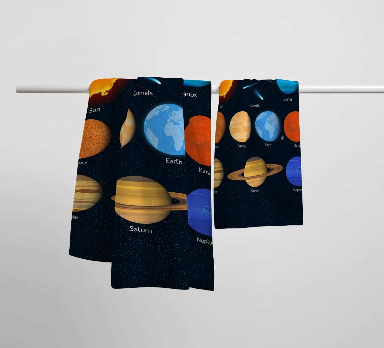 Solar System Planets Chart towel by ShopByHaru