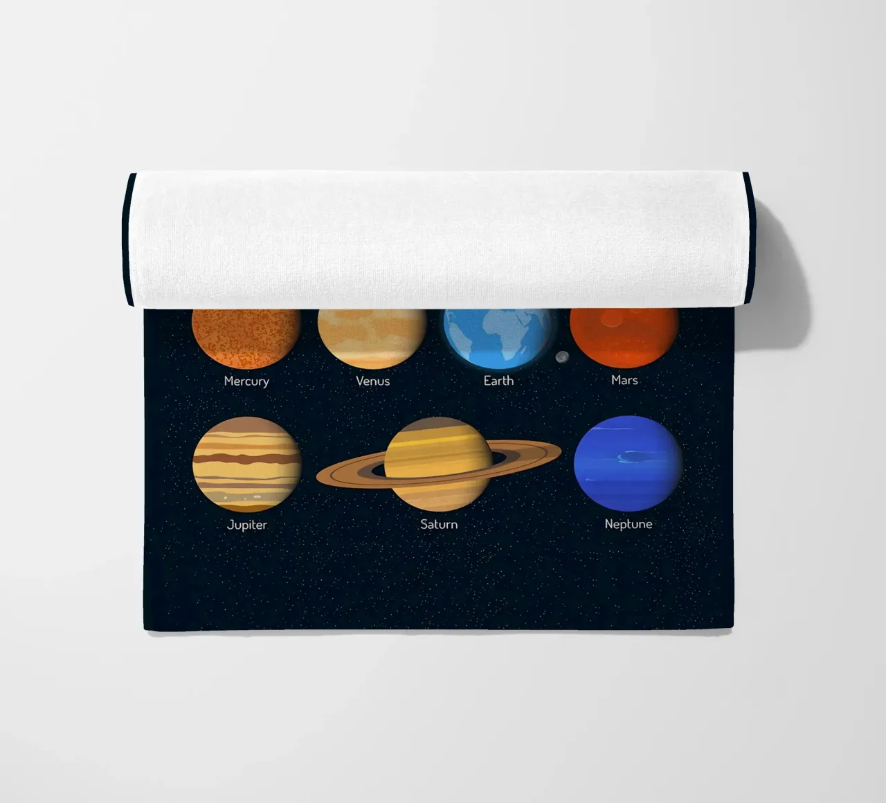 Grafico dei pianeti del sistema solare telo mare da ShopByHaru