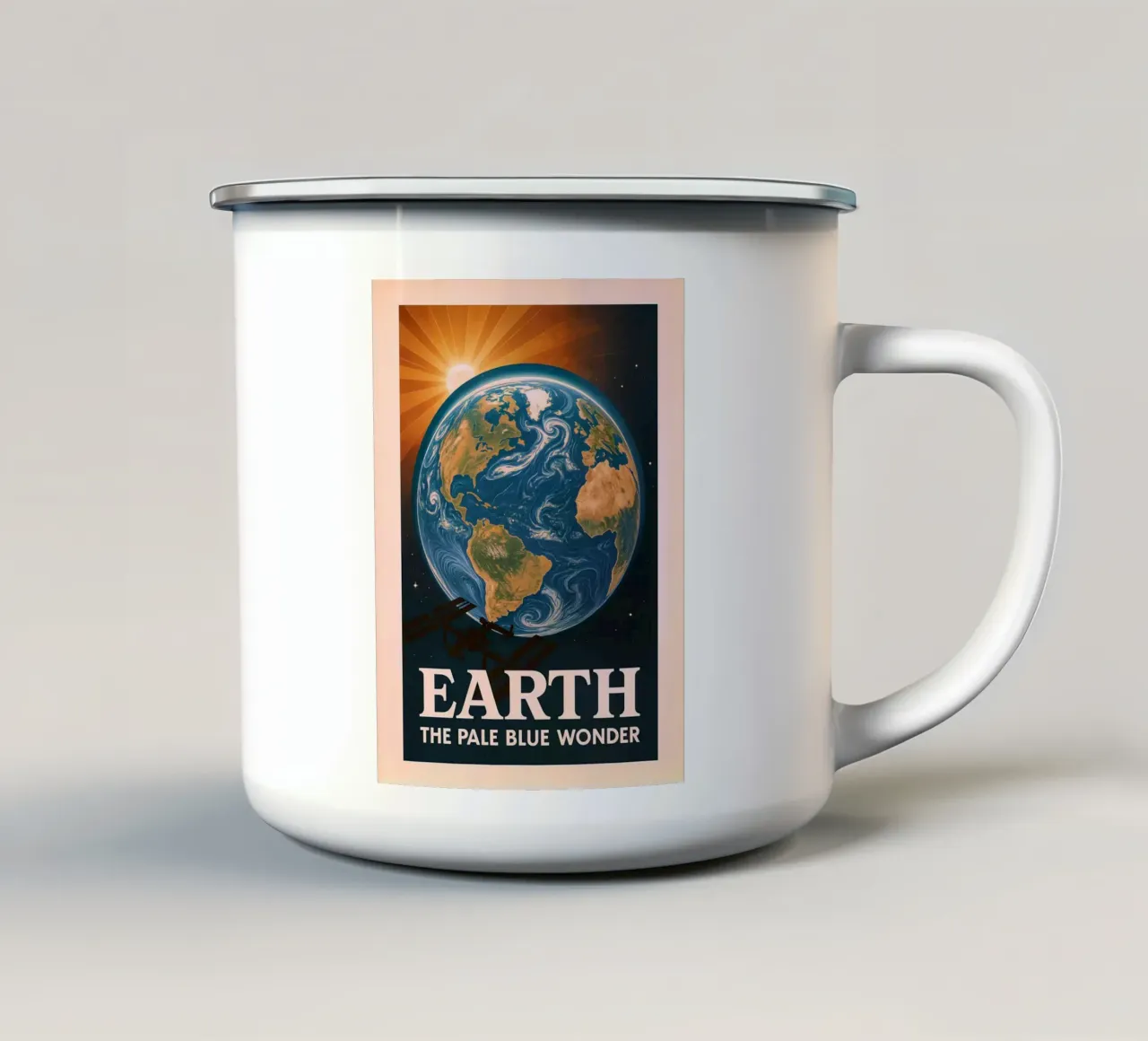 Terra_ La pallida meraviglia blu tazza in smalto da ShopByHaru