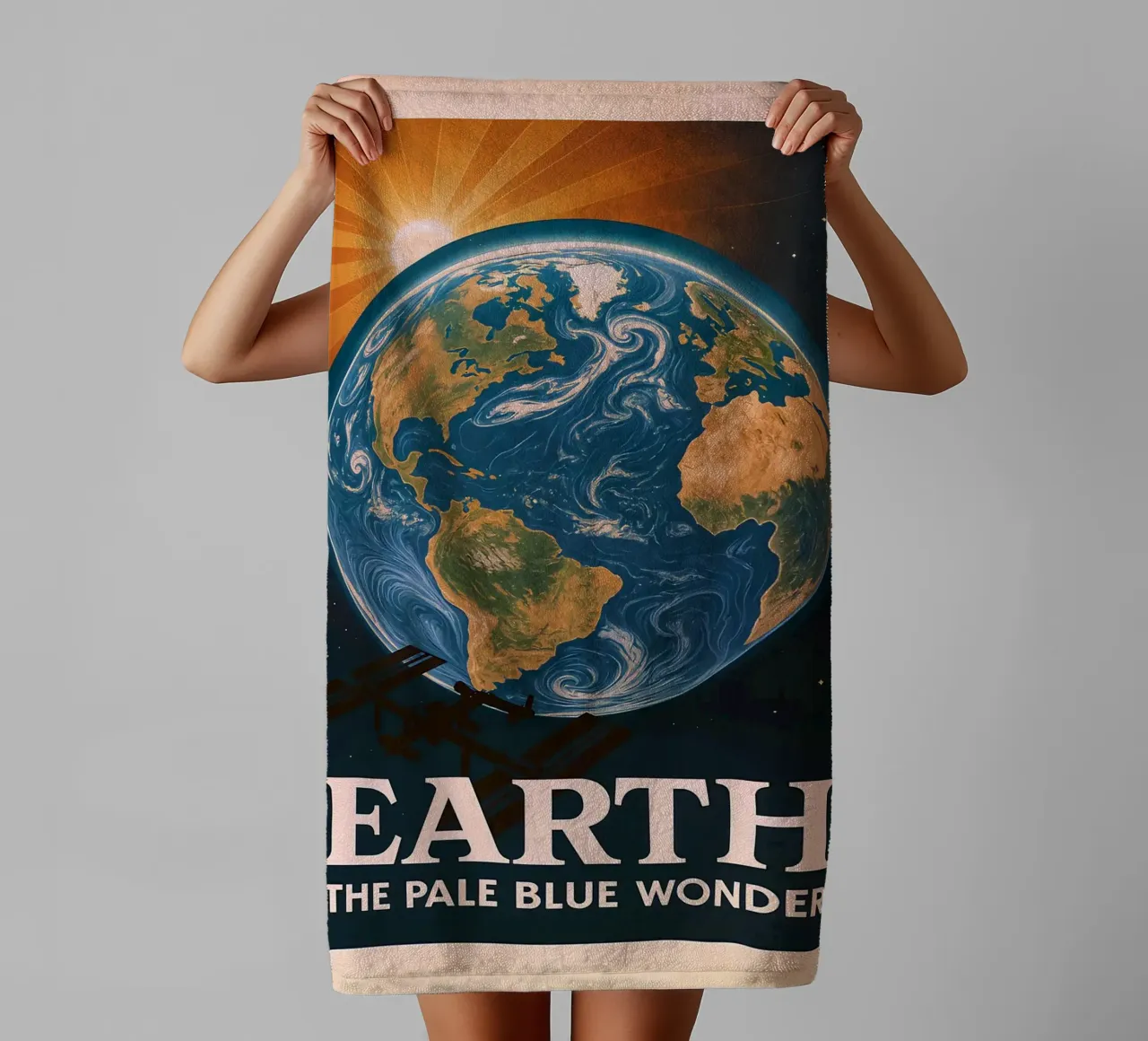 Erde_ Das blassblaue Wunder Handtuch von ShopByHaru