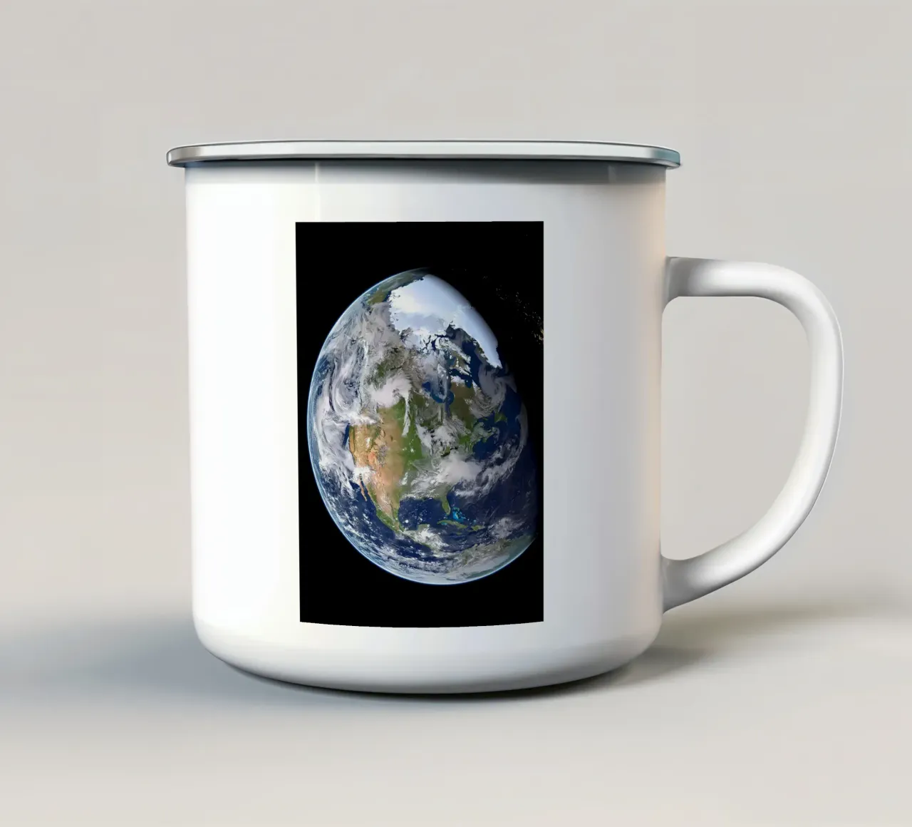 Vue de l'univers de la Terre mug en émail de ShopByHaru
