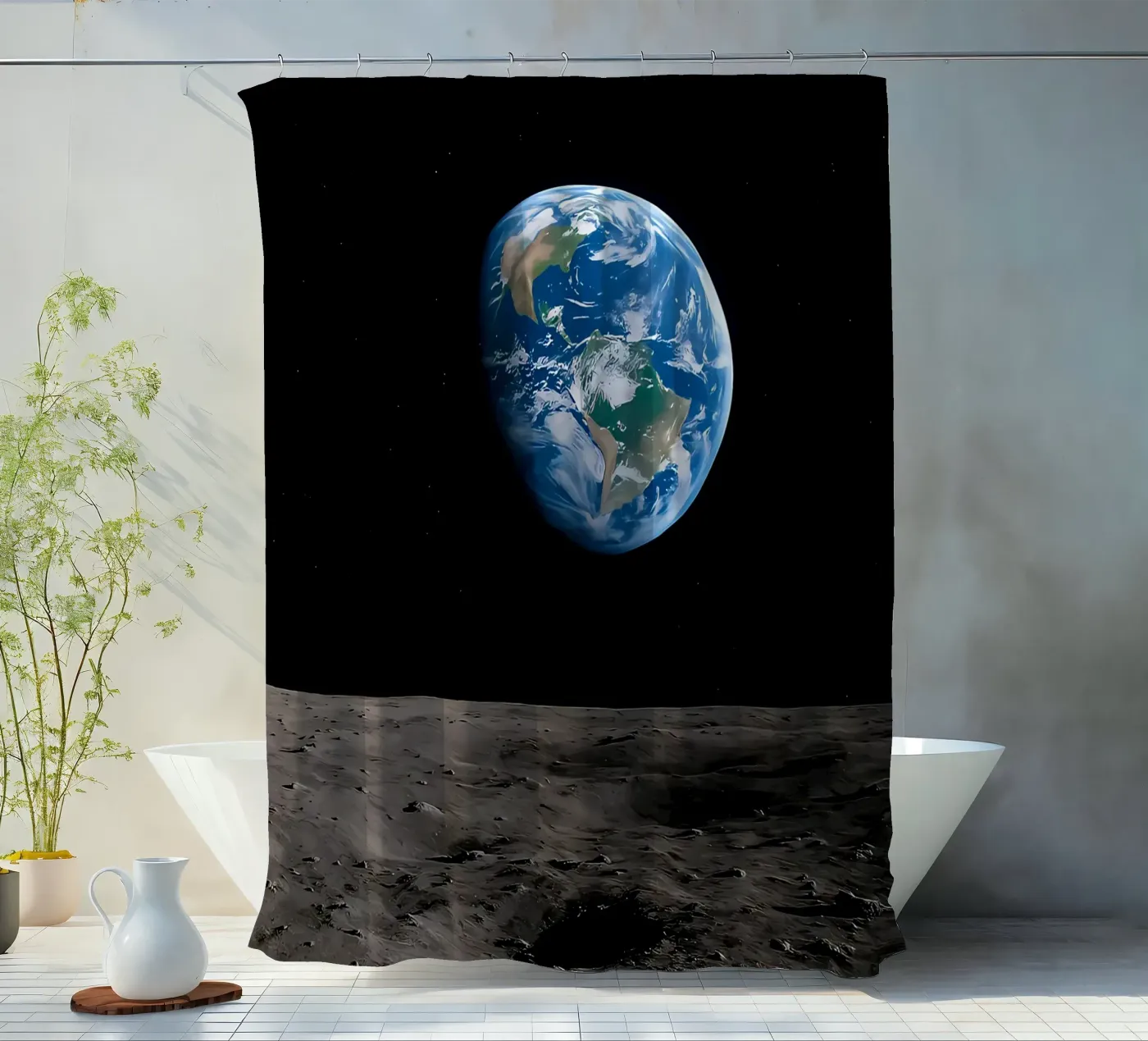 Earthrise shower curtain by ShopByHaru