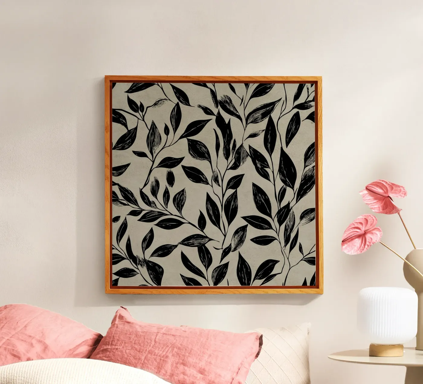 Black Leaves acrylic glass by Vivi Nicolin