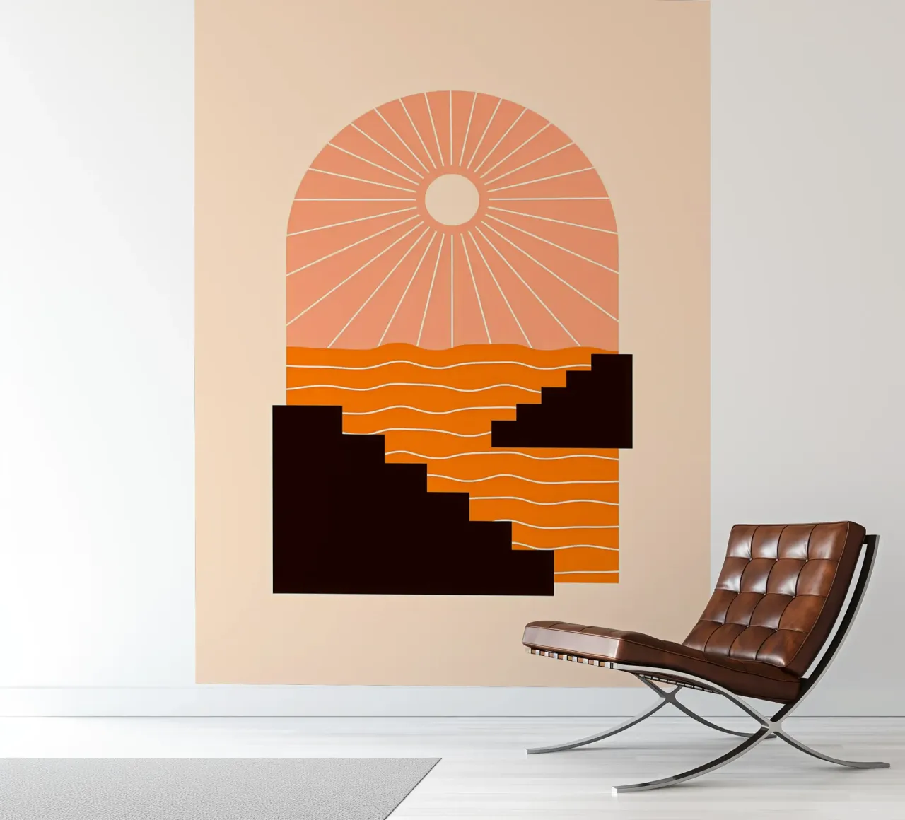 Geometrie bij zonsondergang fotobehang van stewar
