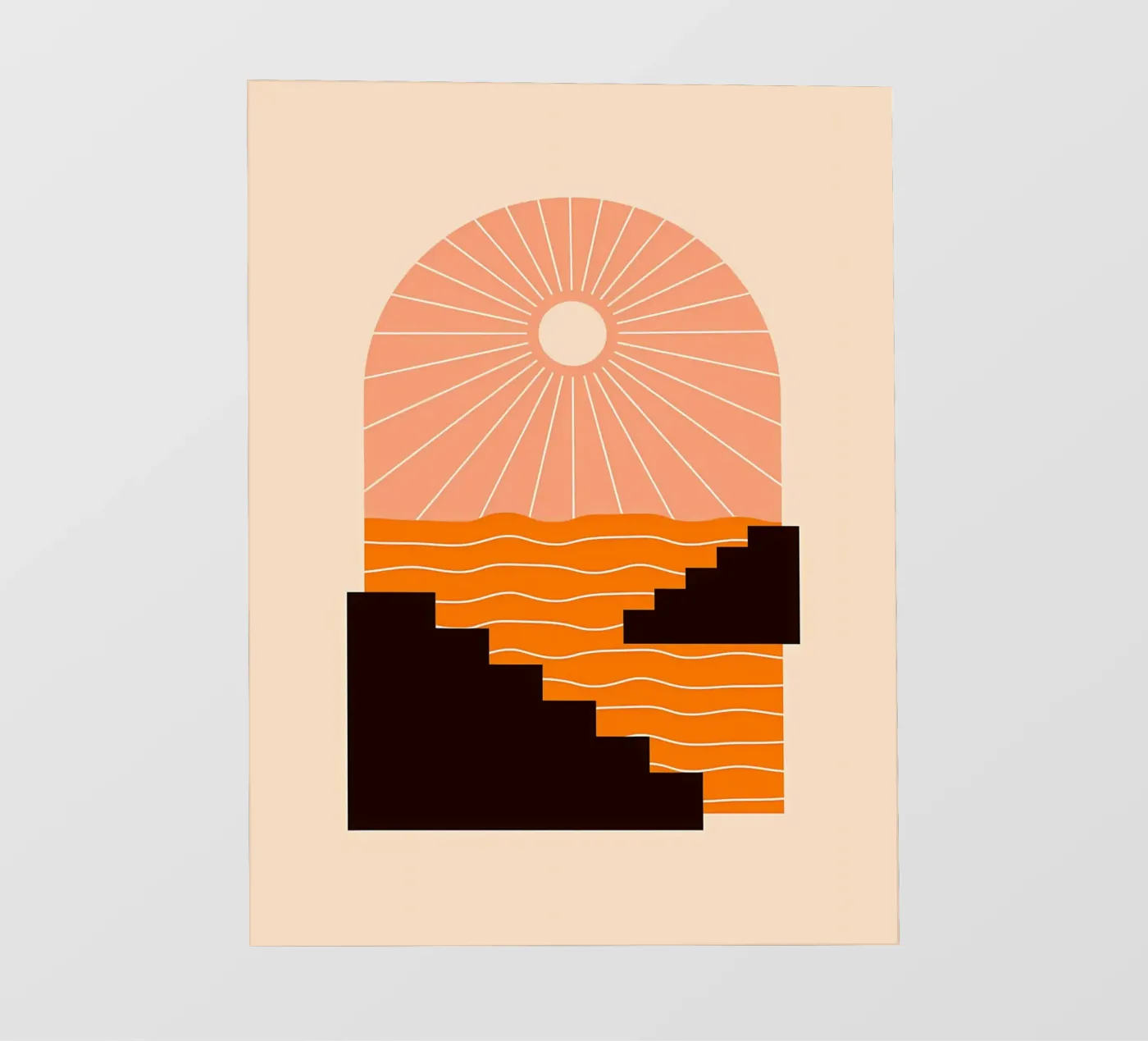 Geometrie bij zonsondergang fotobehang van stewar