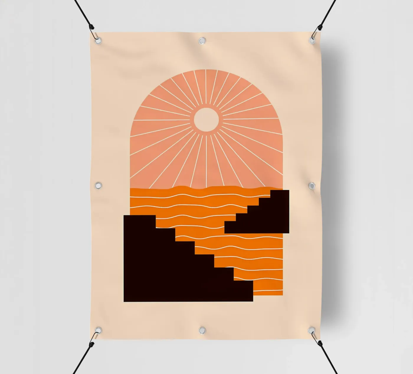Sonnenuntergang Geometrie PVC Plane von stewar