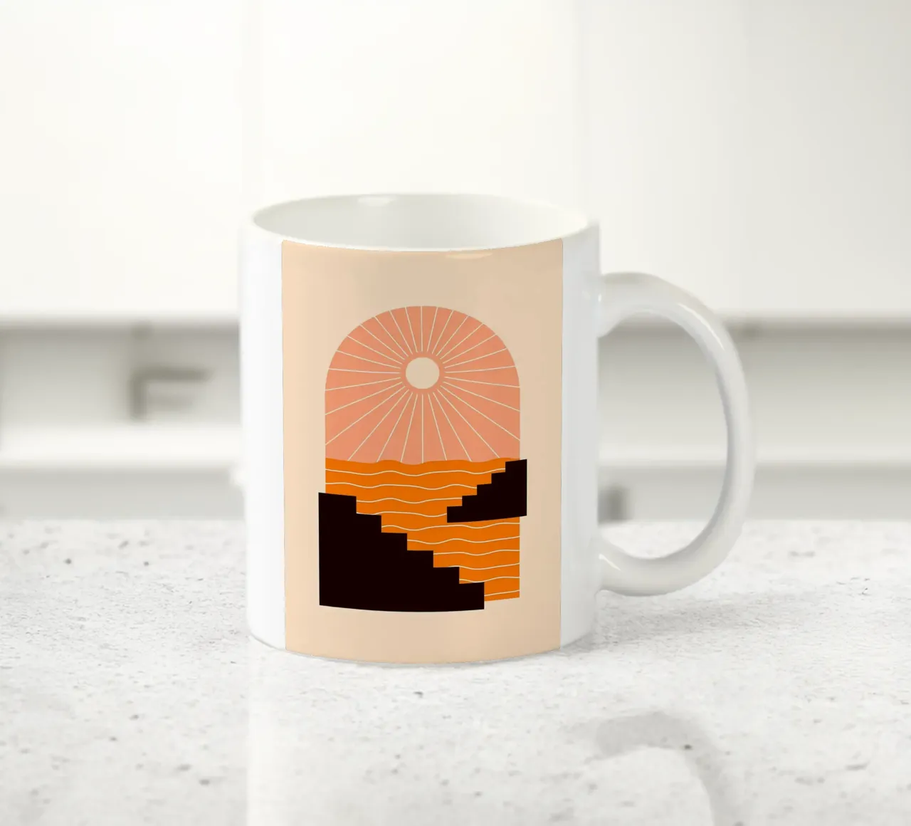 Sunset Geometry ceramic mug by stewar