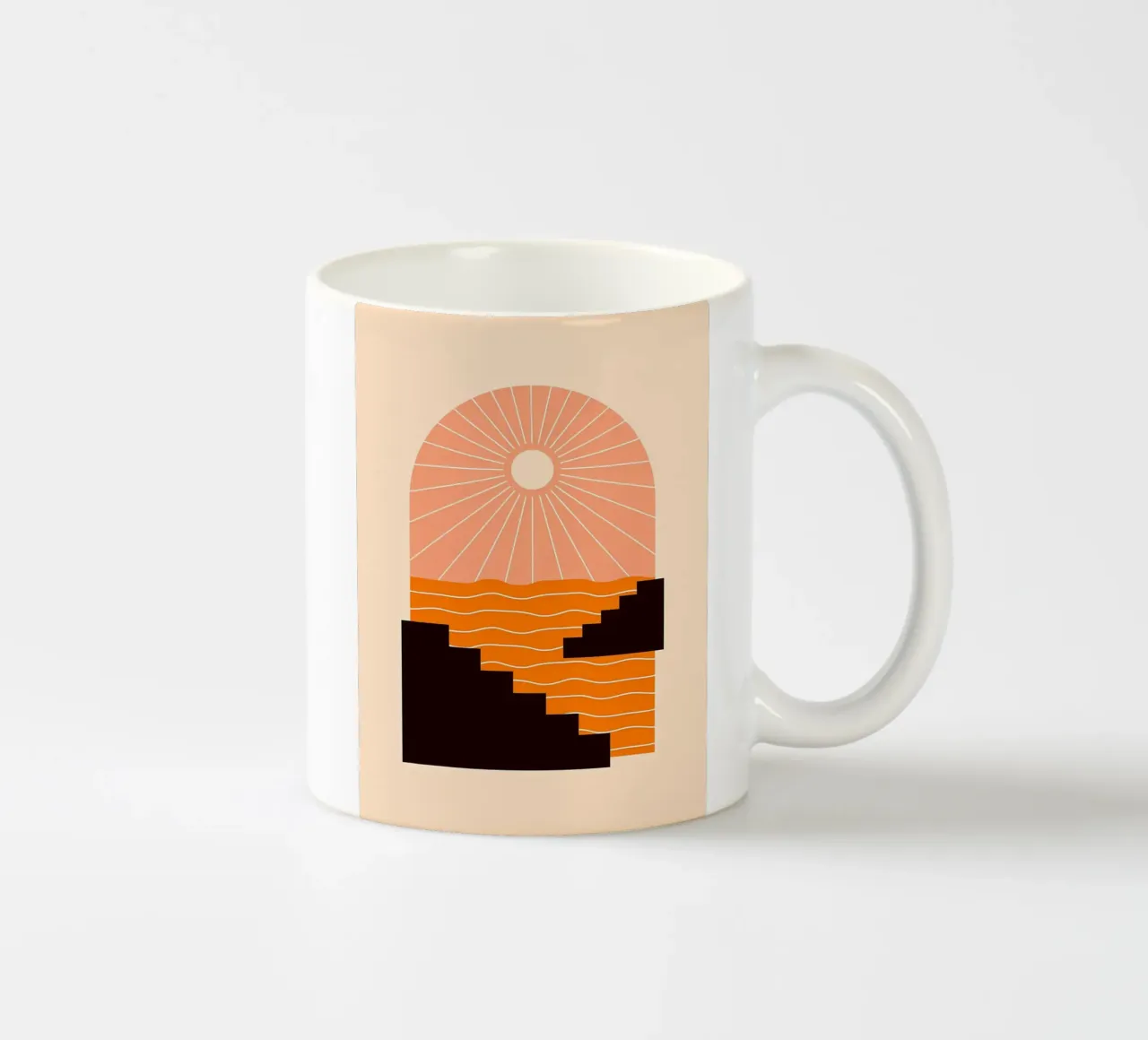 Sunset Geometry ceramic mug by stewar