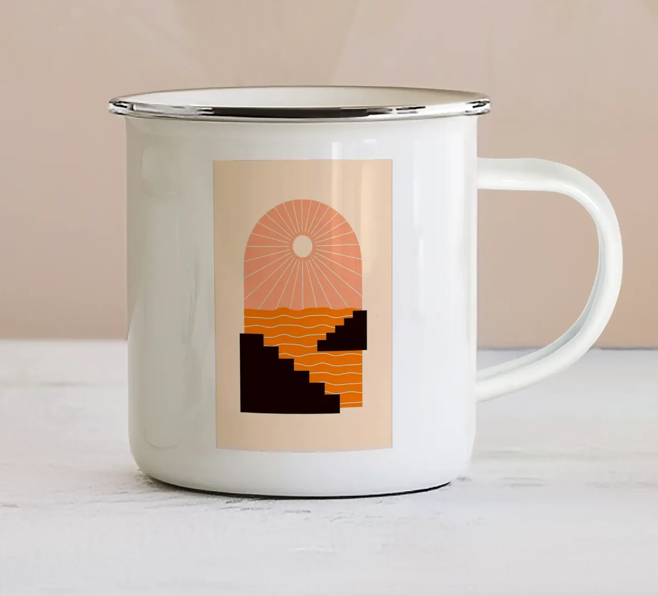 Geometria del tramonto tazza in smalto da stewar