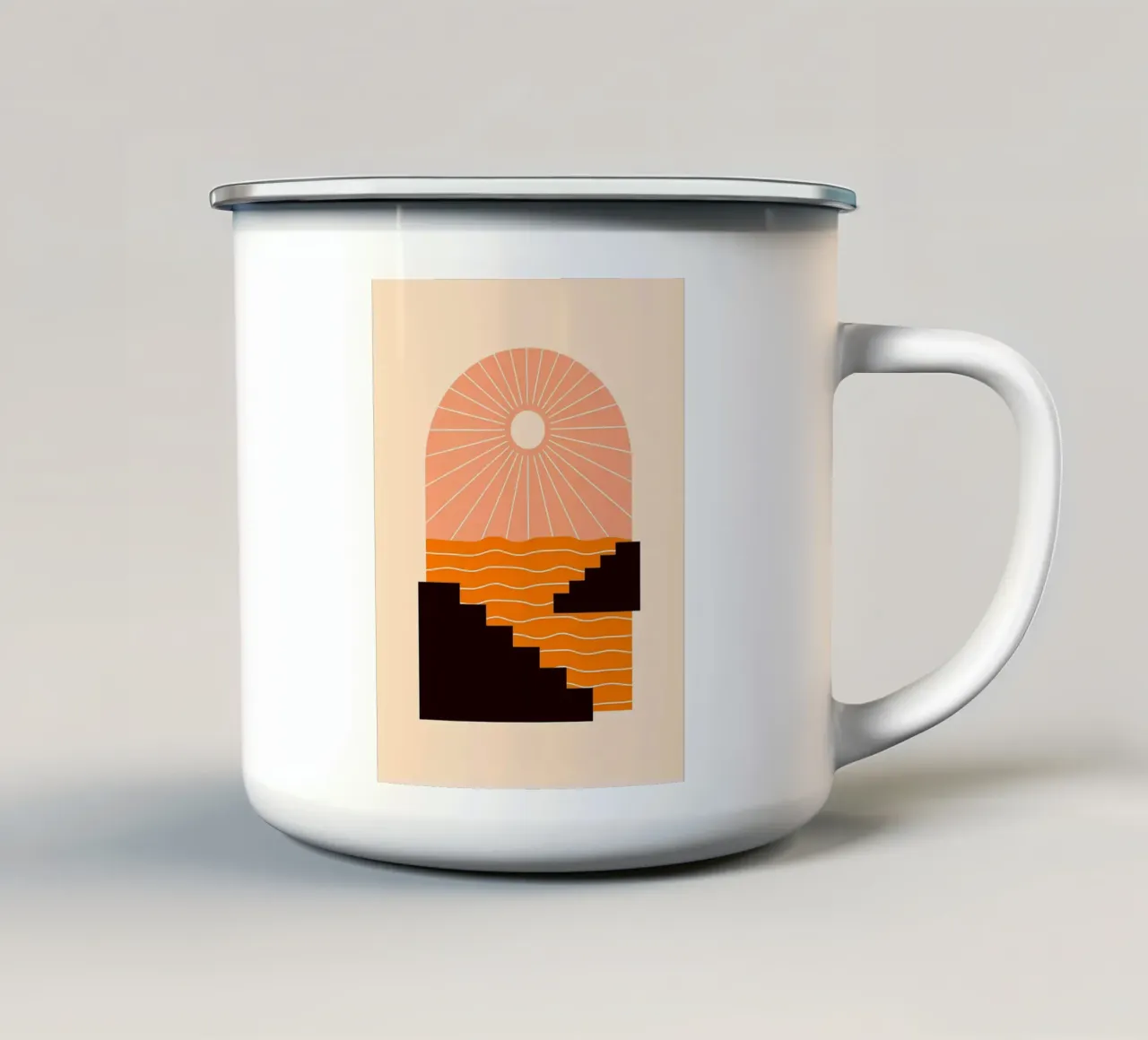 Geometria del tramonto tazza in smalto da stewar