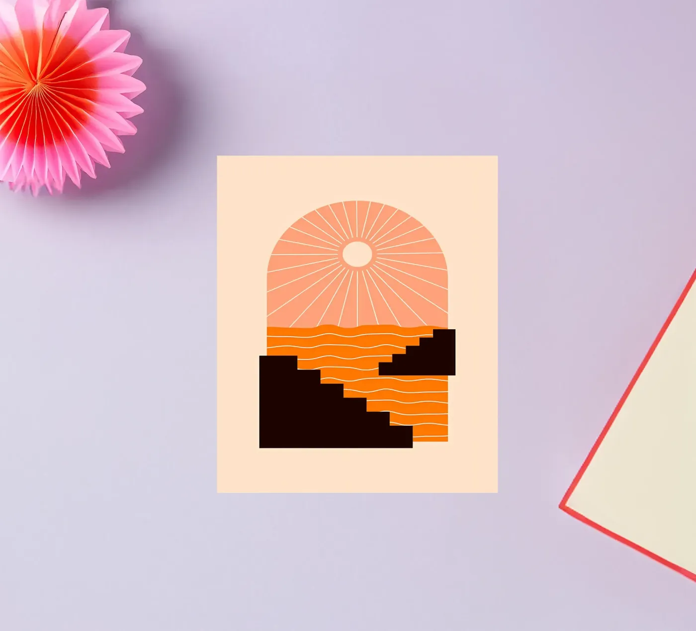 Geometrie bij zonsondergang sticker van stewar