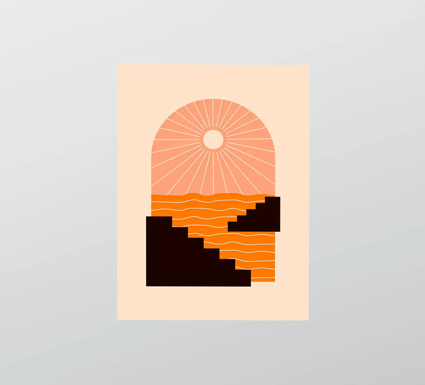 Geometrie bij zonsondergang sticker van stewar