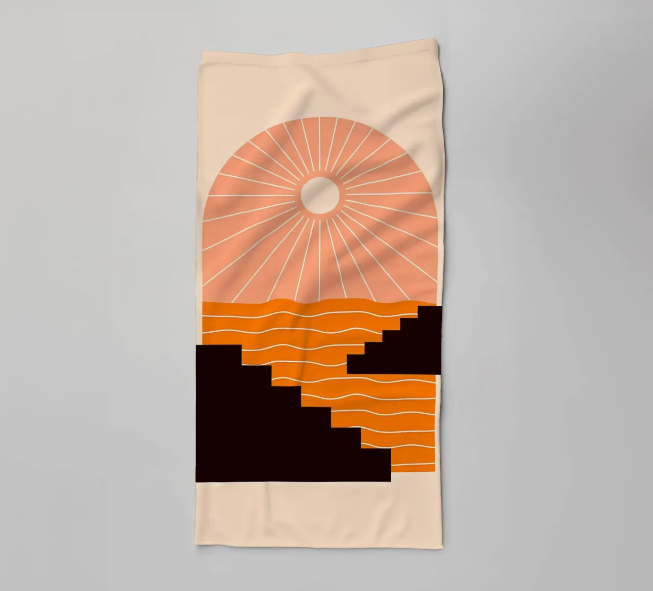 Geometrie bij zonsondergang badhanddoek van stewar