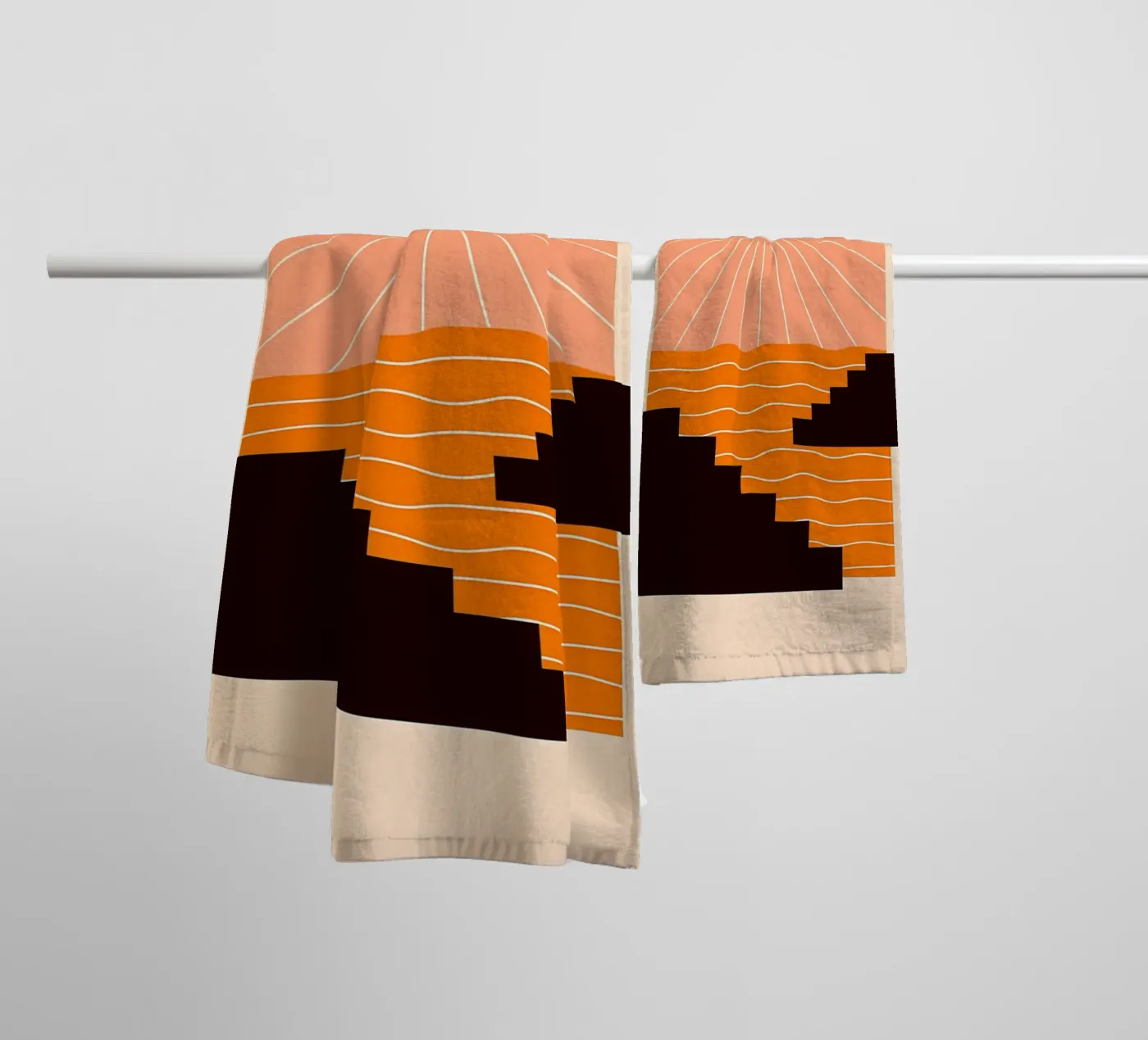 Sunset Geometry towel by stewar