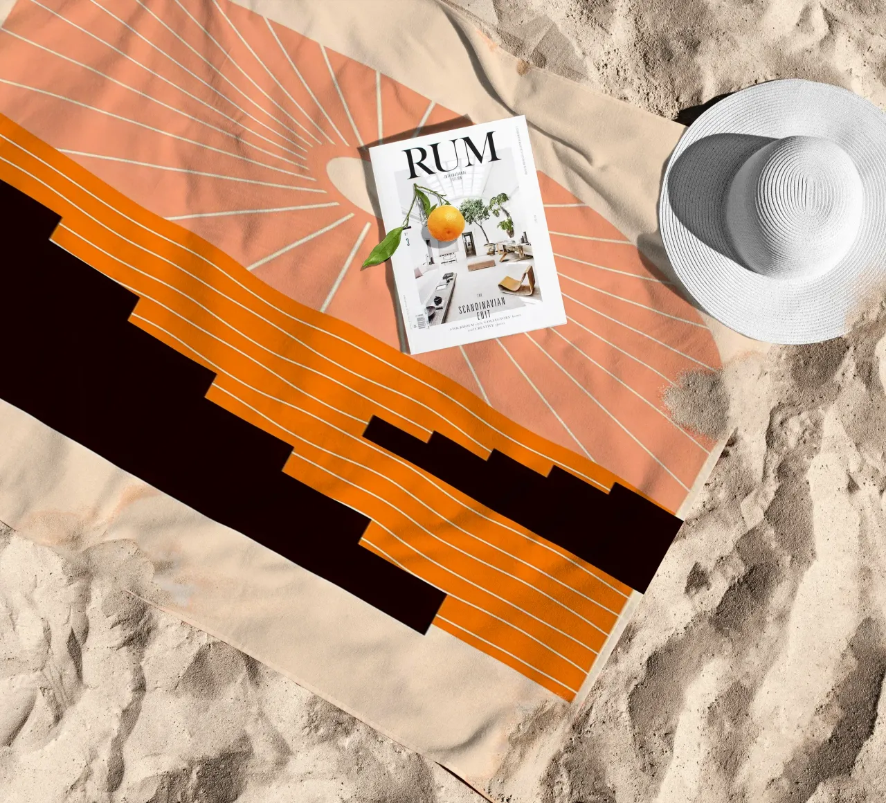 Geometrie bij zonsondergang strandhanddoek van stewar