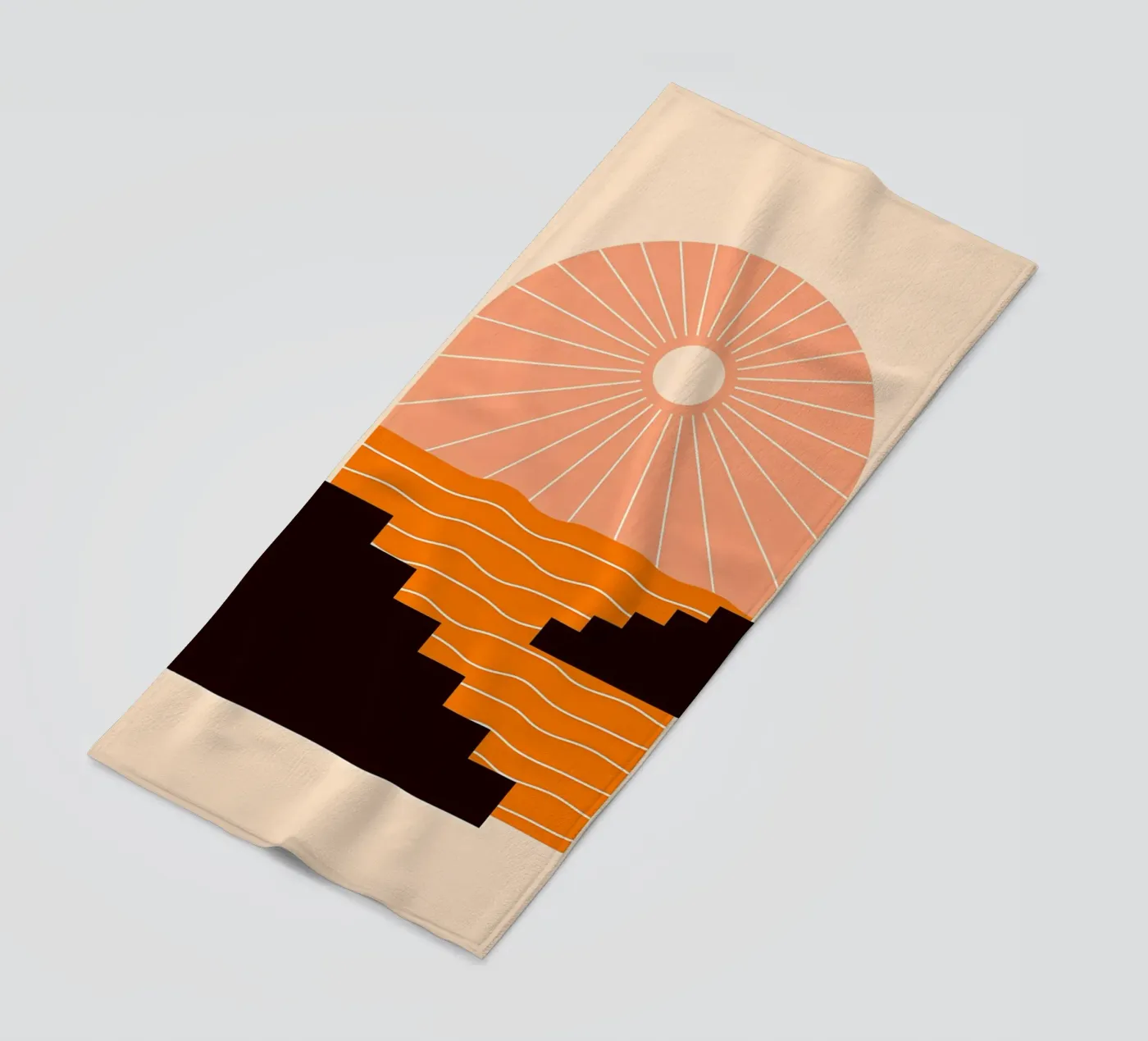 Sonnenuntergang Geometrie Strandtuch von stewar