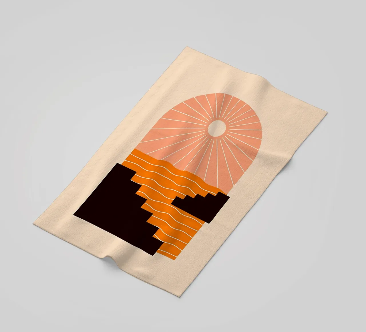 Geometrie bij zonsondergang strandhanddoek van stewar