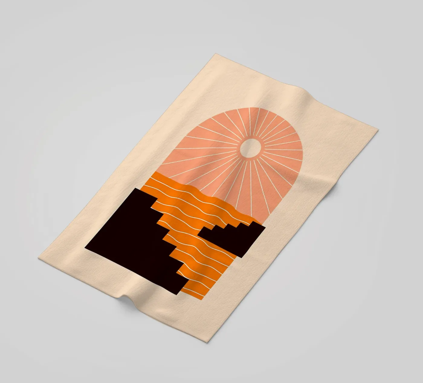 Sonnenuntergang Geometrie Strandtuch von stewar