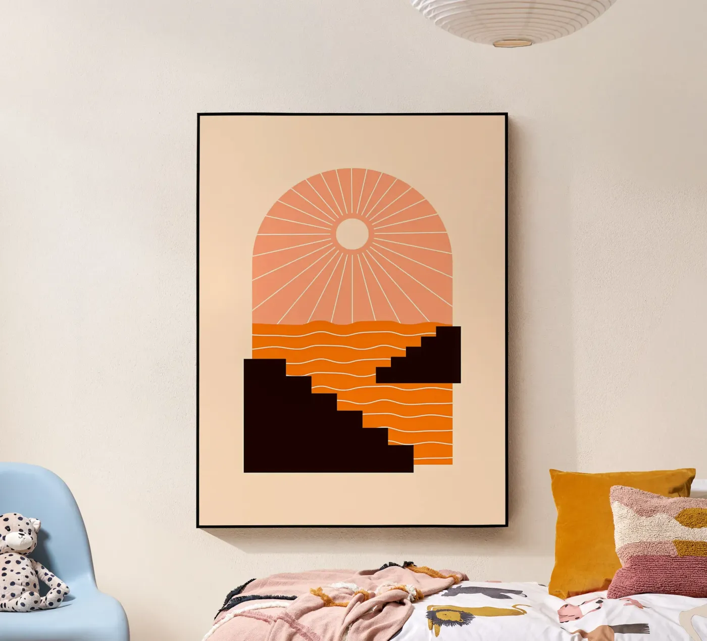 Geometrie bij zonsondergang acryl van stewar