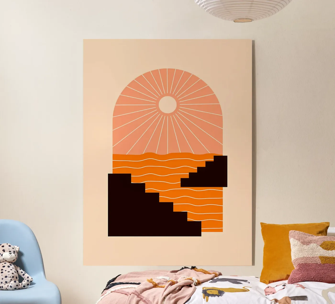 Geometrie bij zonsondergang acryl van stewar