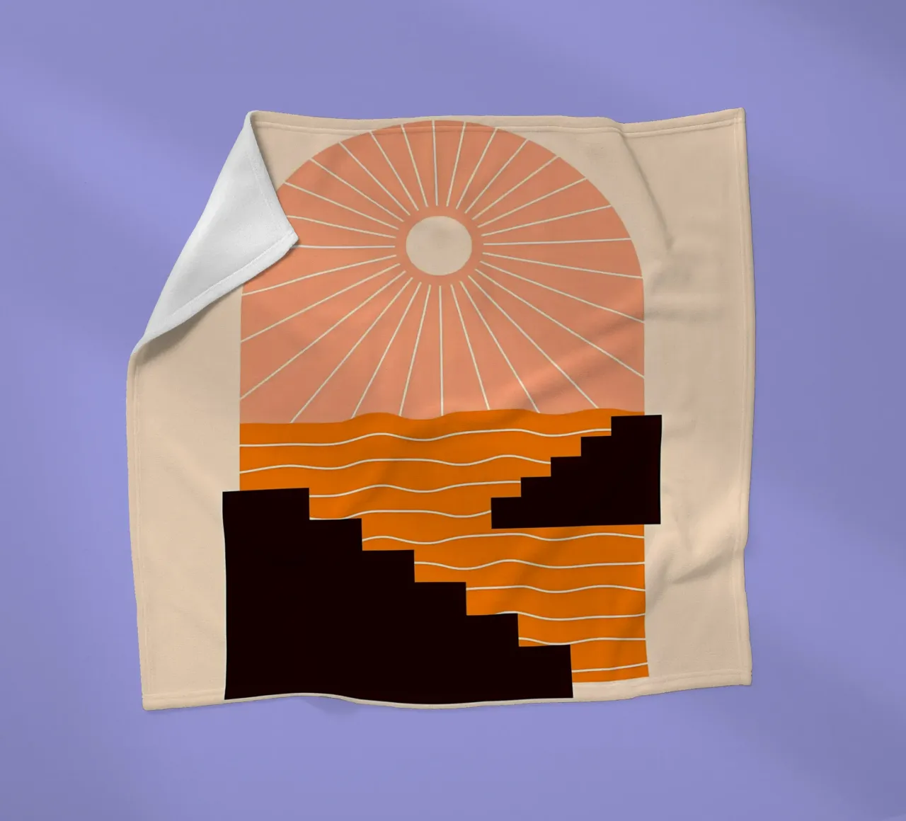 Sonnenuntergang Geometrie Fleecedecke von stewar