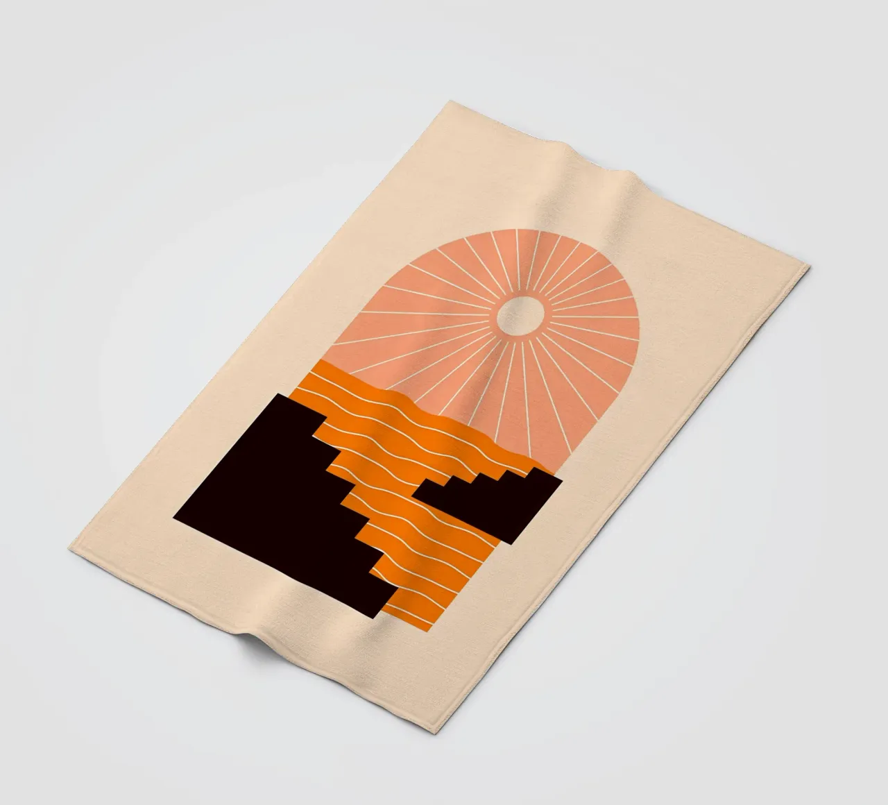 Sonnenuntergang Geometrie Fleecedecke von stewar