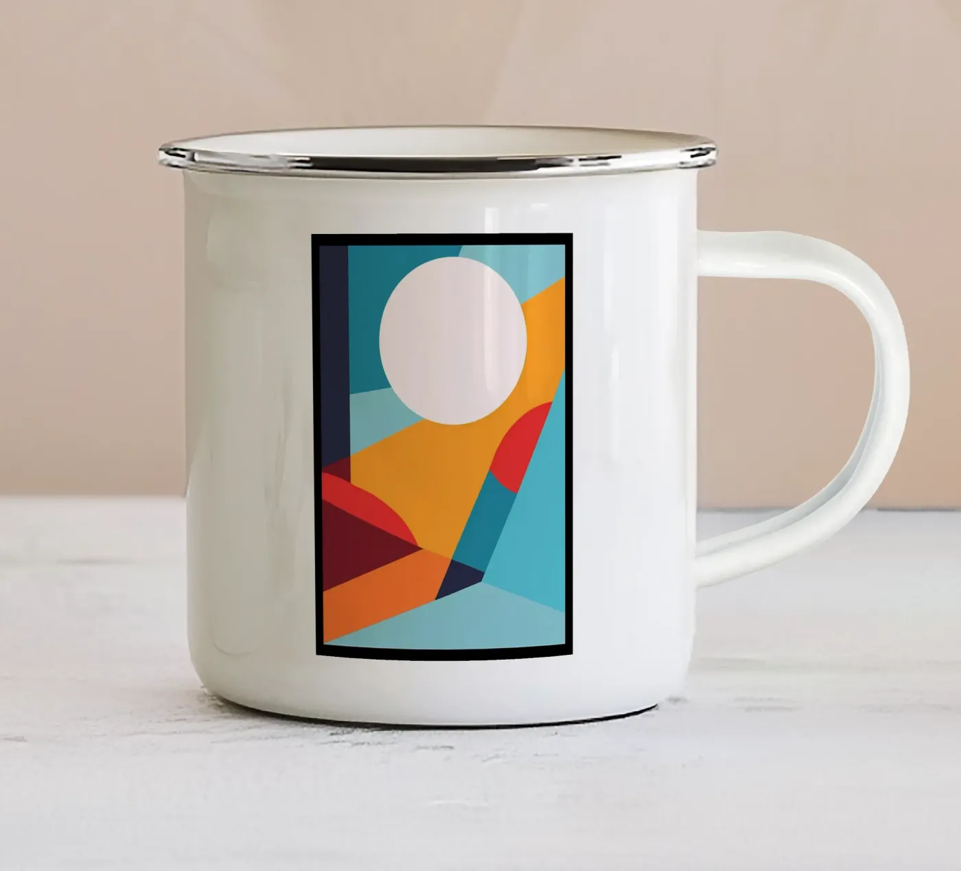 Basic abtract enamel mug by stewar
