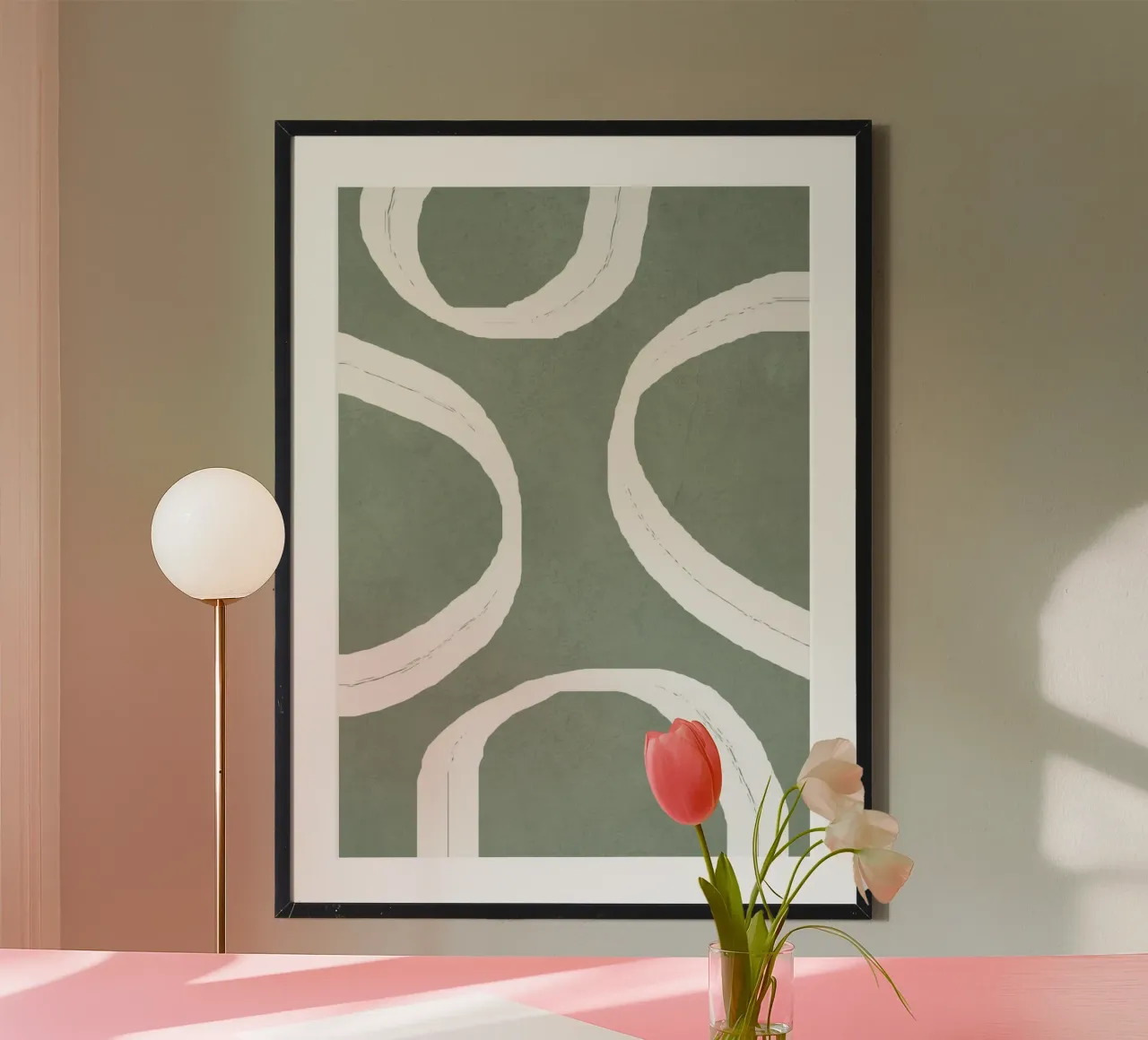 Abstract Lines I carta hahnemühle da Flow Line