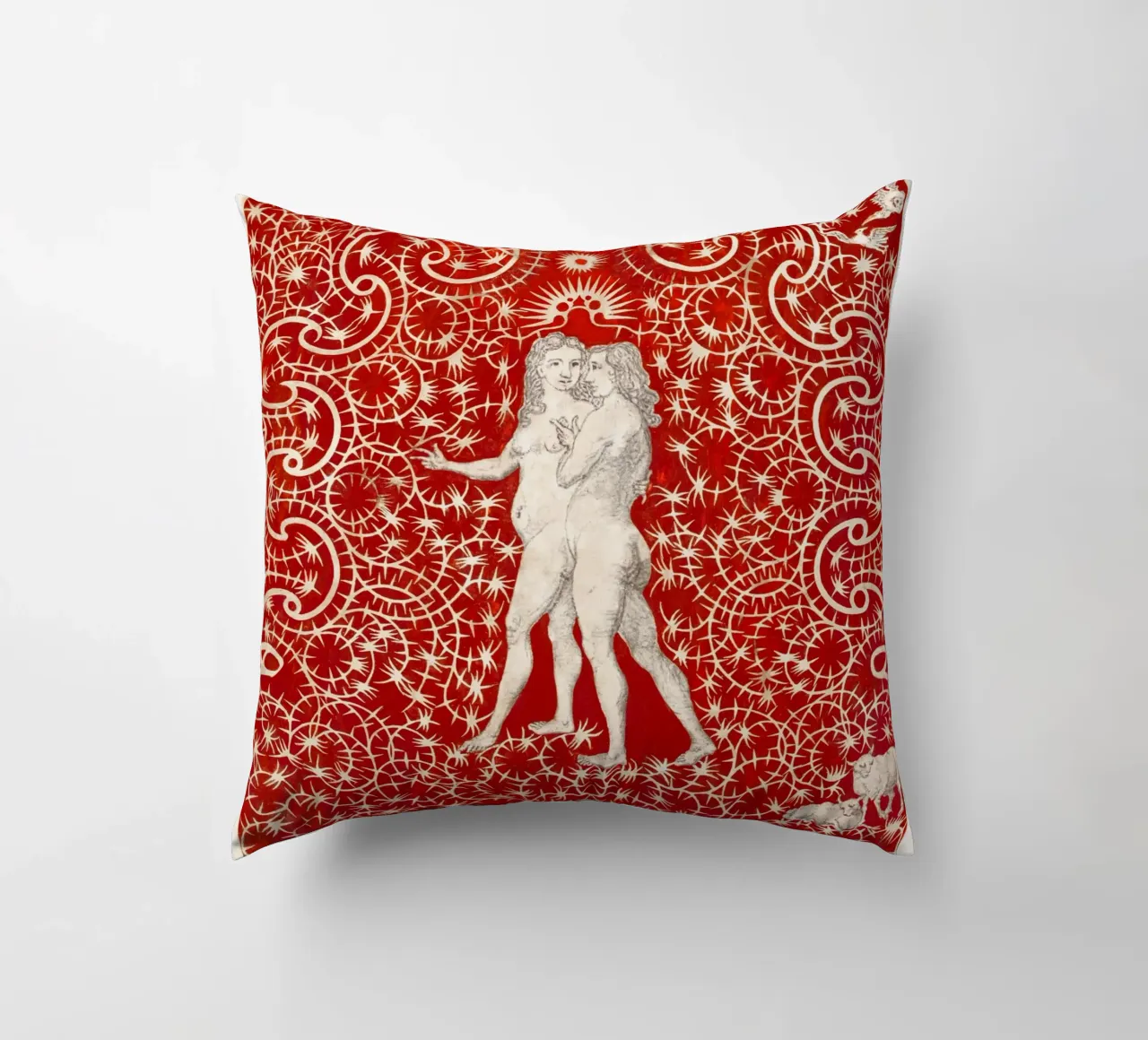 Adam and Eve in the Garden cuscino da vintageshop