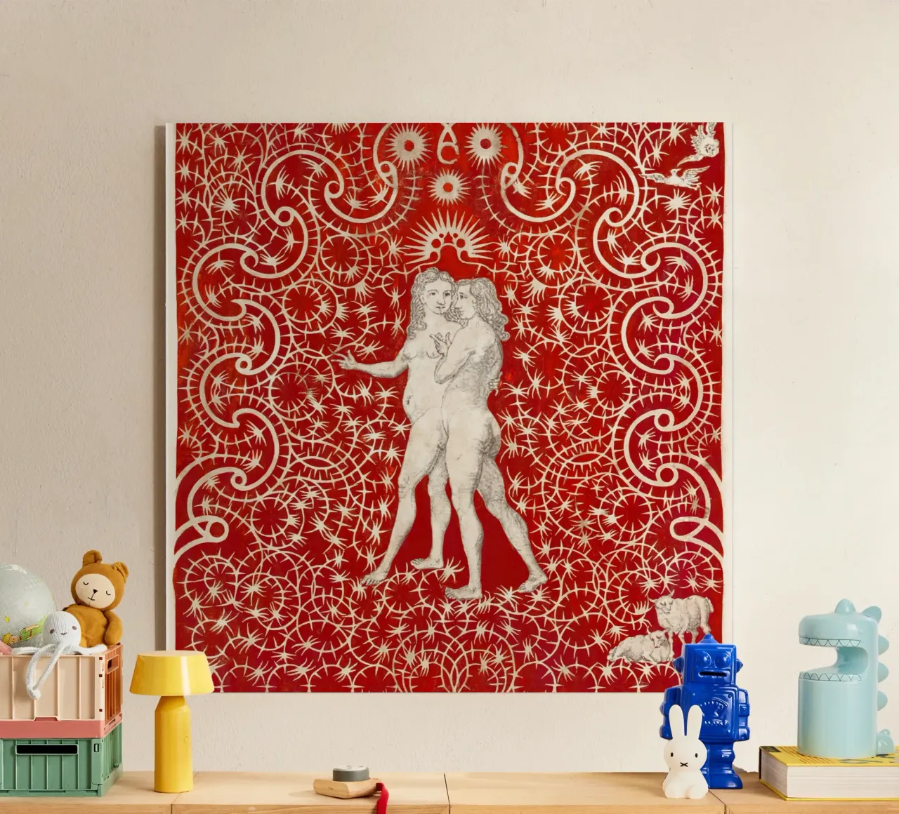 Adam and Eve in the Garden plexiglass da vintageshop