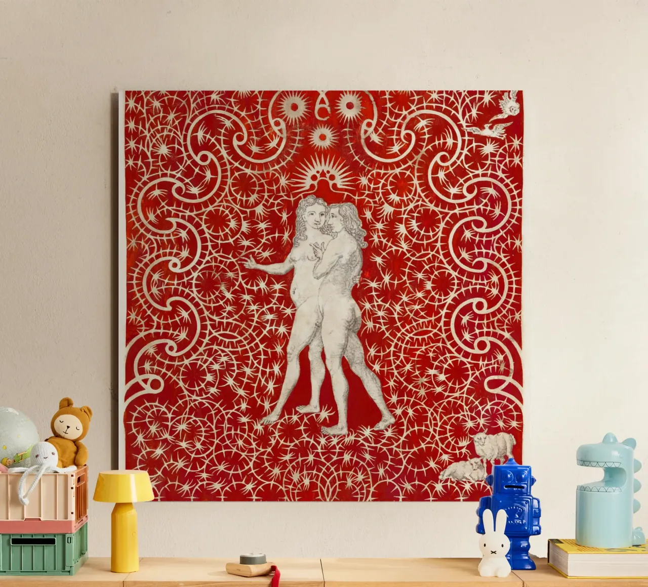 Adam and Eve in the Garden alluminio dibond da vintageshop