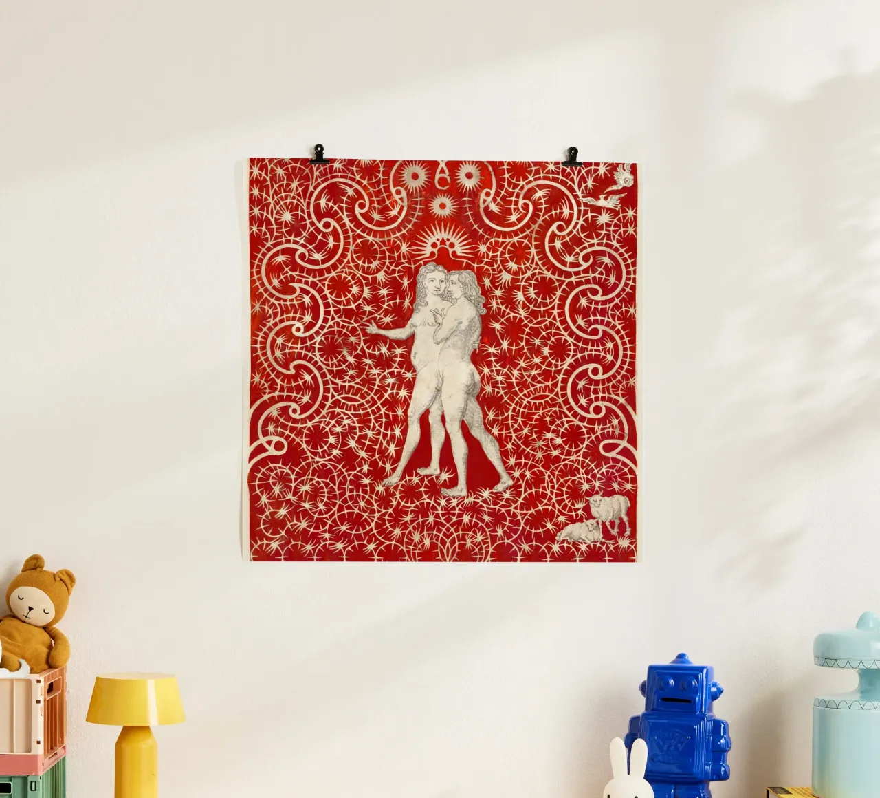 Adam and Eve in the Garden carta hahnemühle da vintageshop