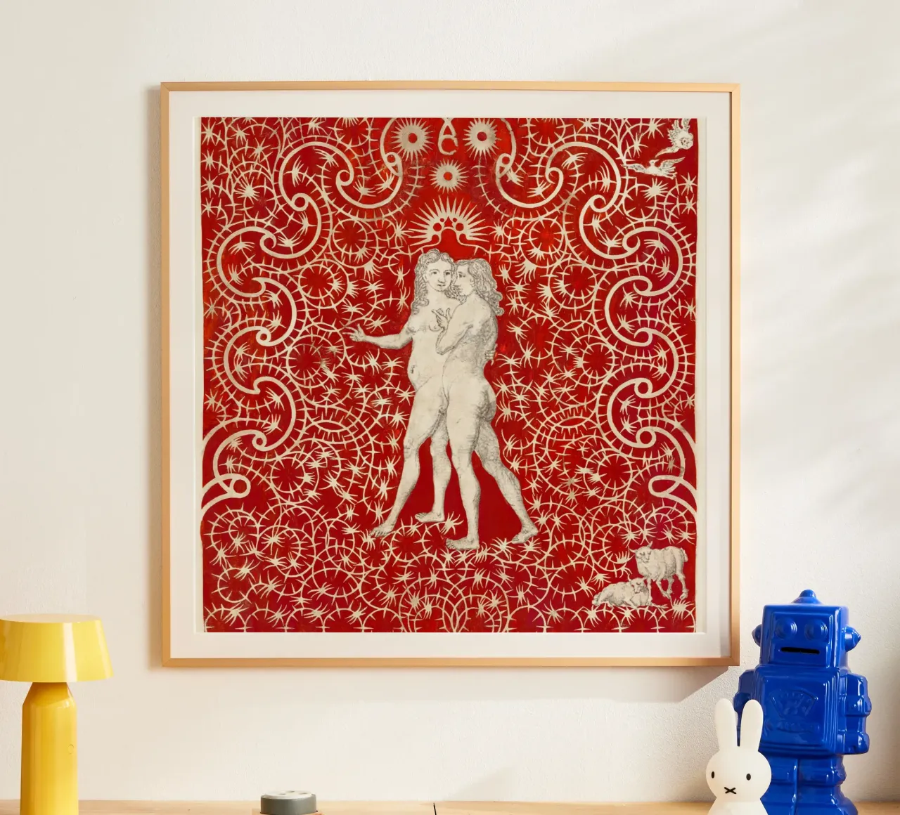 Adam and Eve in the Garden carta hahnemühle da vintageshop