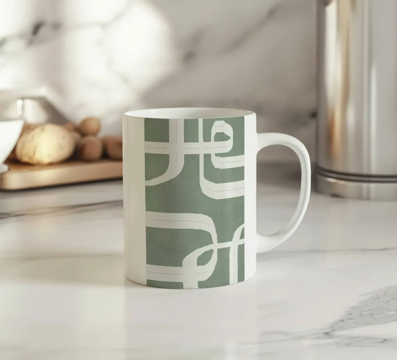 Abstract Lines II mug en céramique de Flow Line