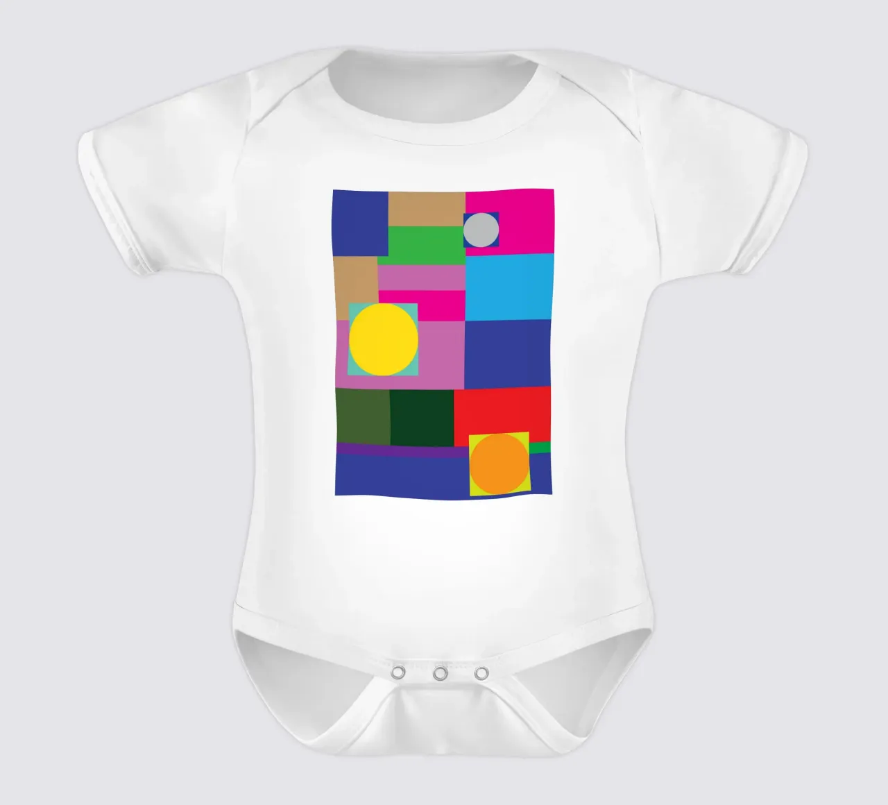 rectangle and circle short-sleeve baby romper by Plumpz