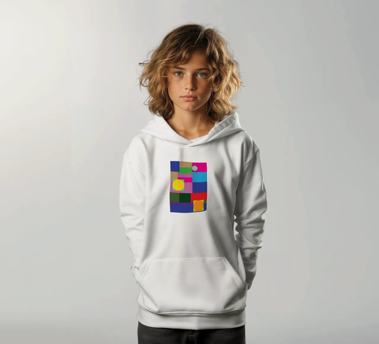 rectángulo y círculo sudadera con capucha para niño de Plumpz