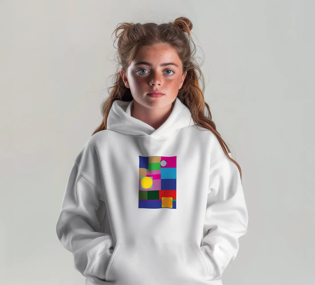 rectángulo y círculo sudadera con capucha para niño de Plumpz