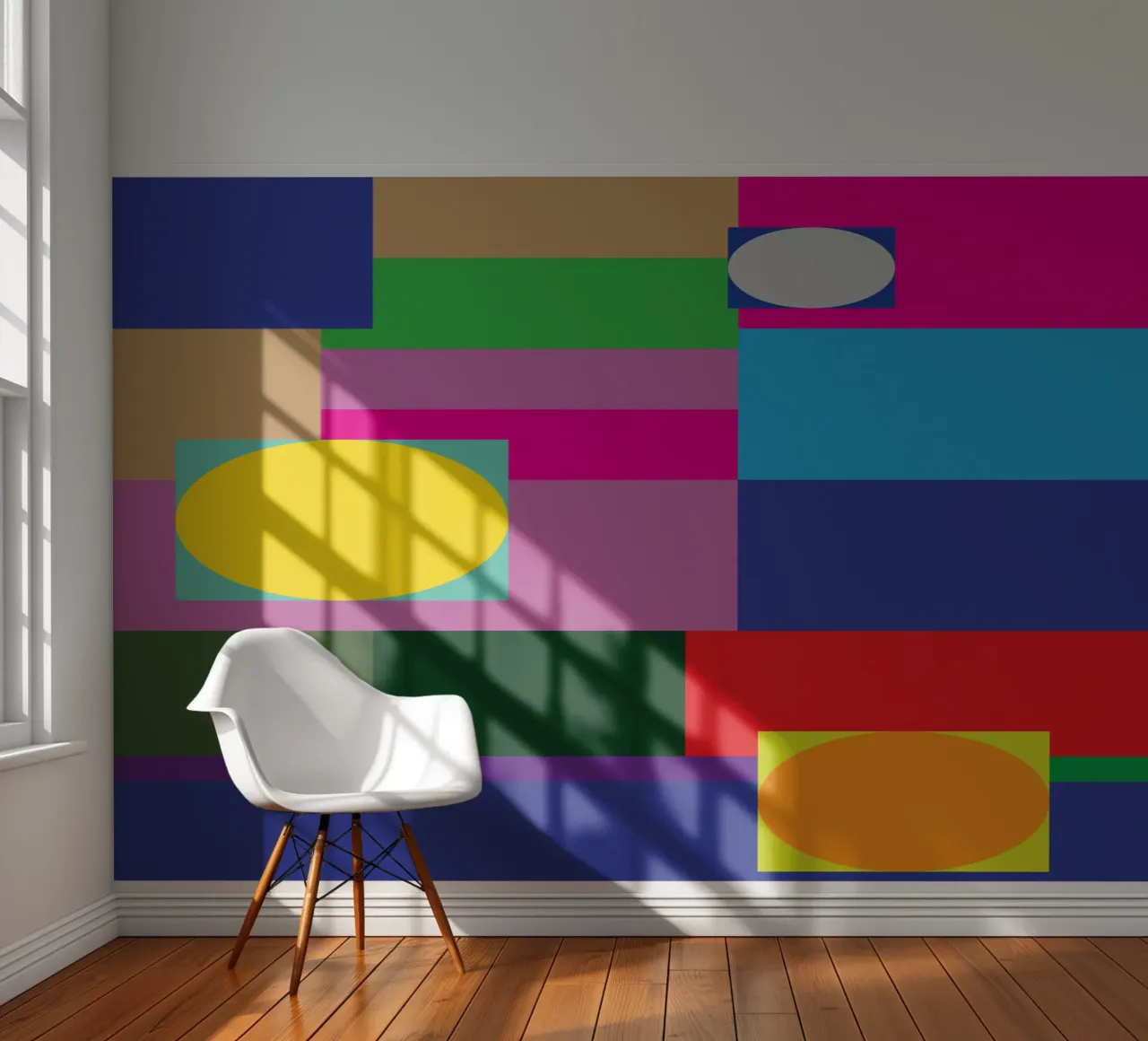 rechthoek en cirkel fotobehang van Plumpz