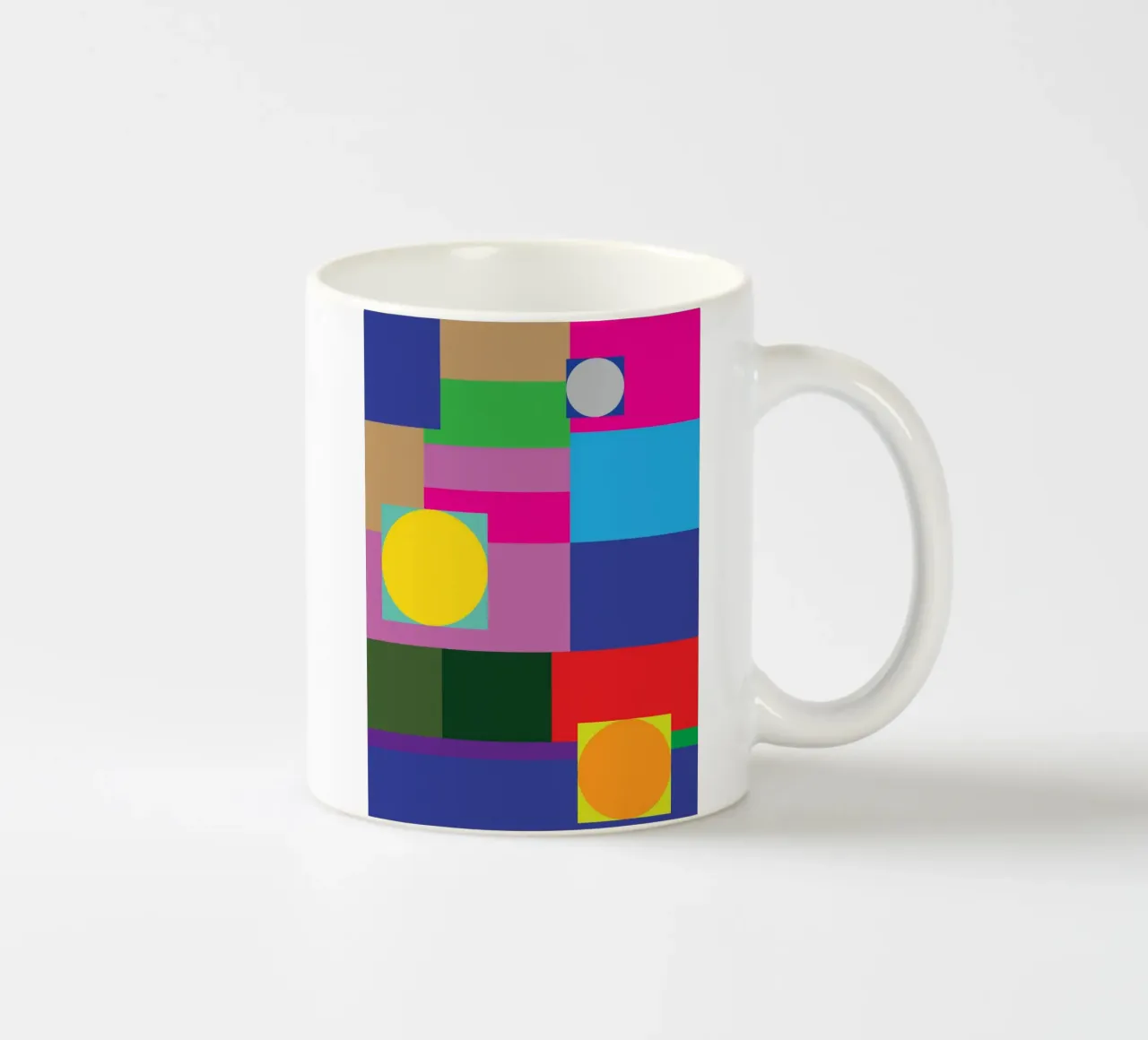 rectángulo y círculo taza de cerámica de Plumpz