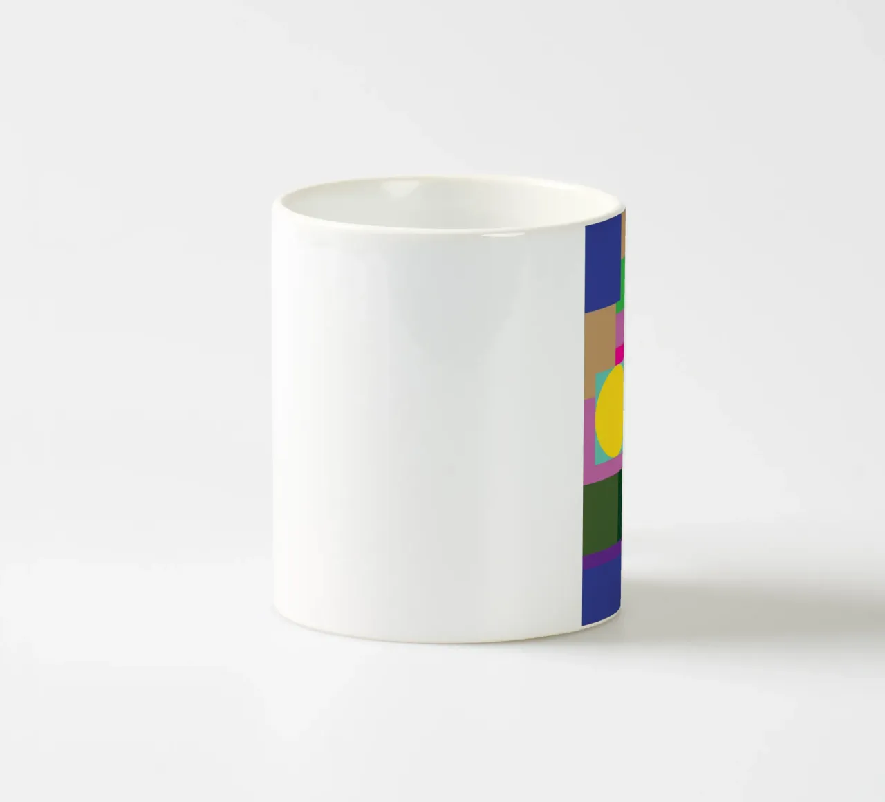 rectángulo y círculo taza de cerámica de Plumpz