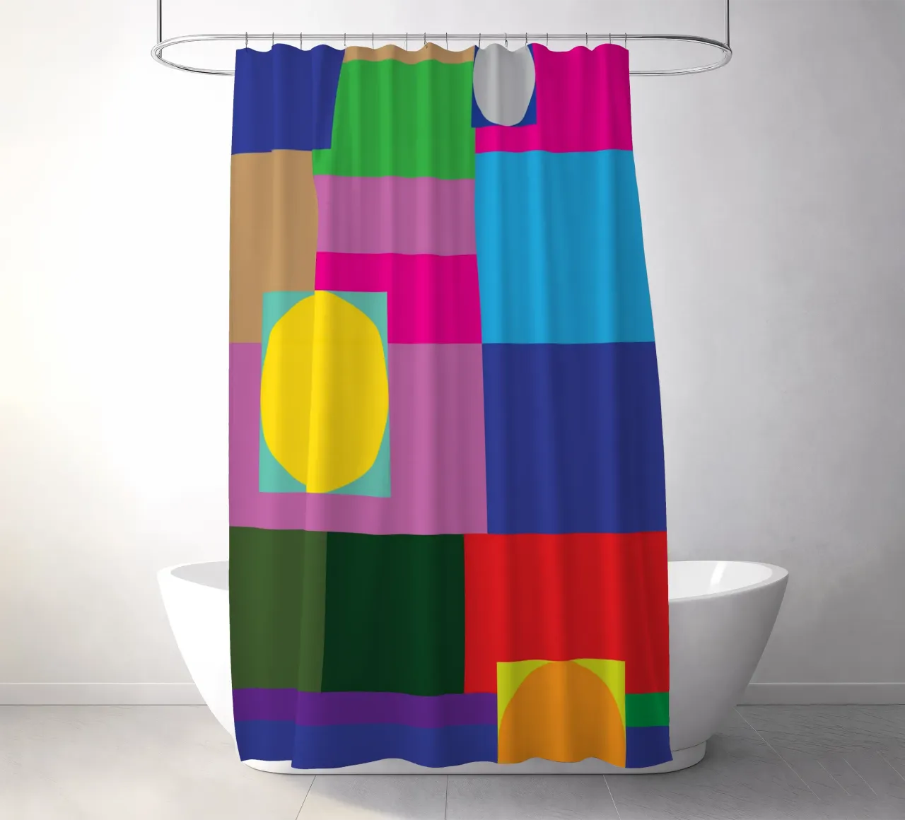 rectángulo y círculo cortina de baño de Plumpz